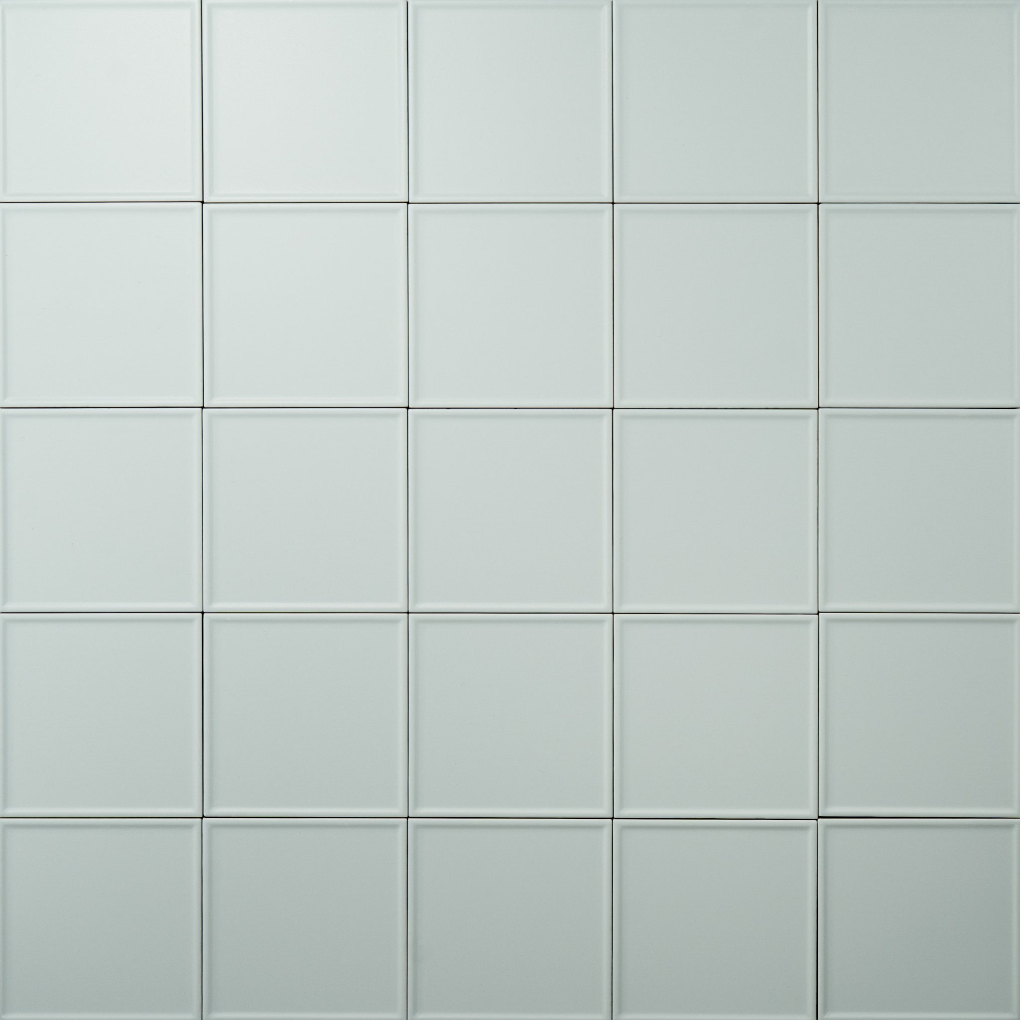 Macaron Pressed Blue Cream 5x5 Matte Ceramic Tile - Cemento Collection