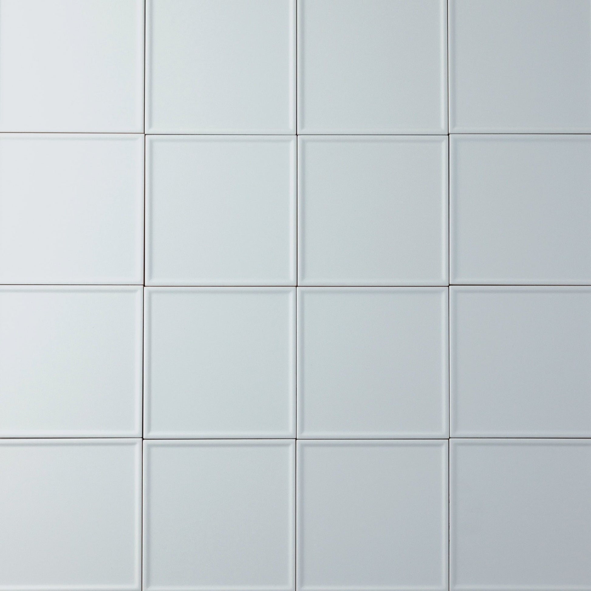 Macaron Pressed Blue Cream 5x5 Matte Ceramic Tile - Cemento Collection