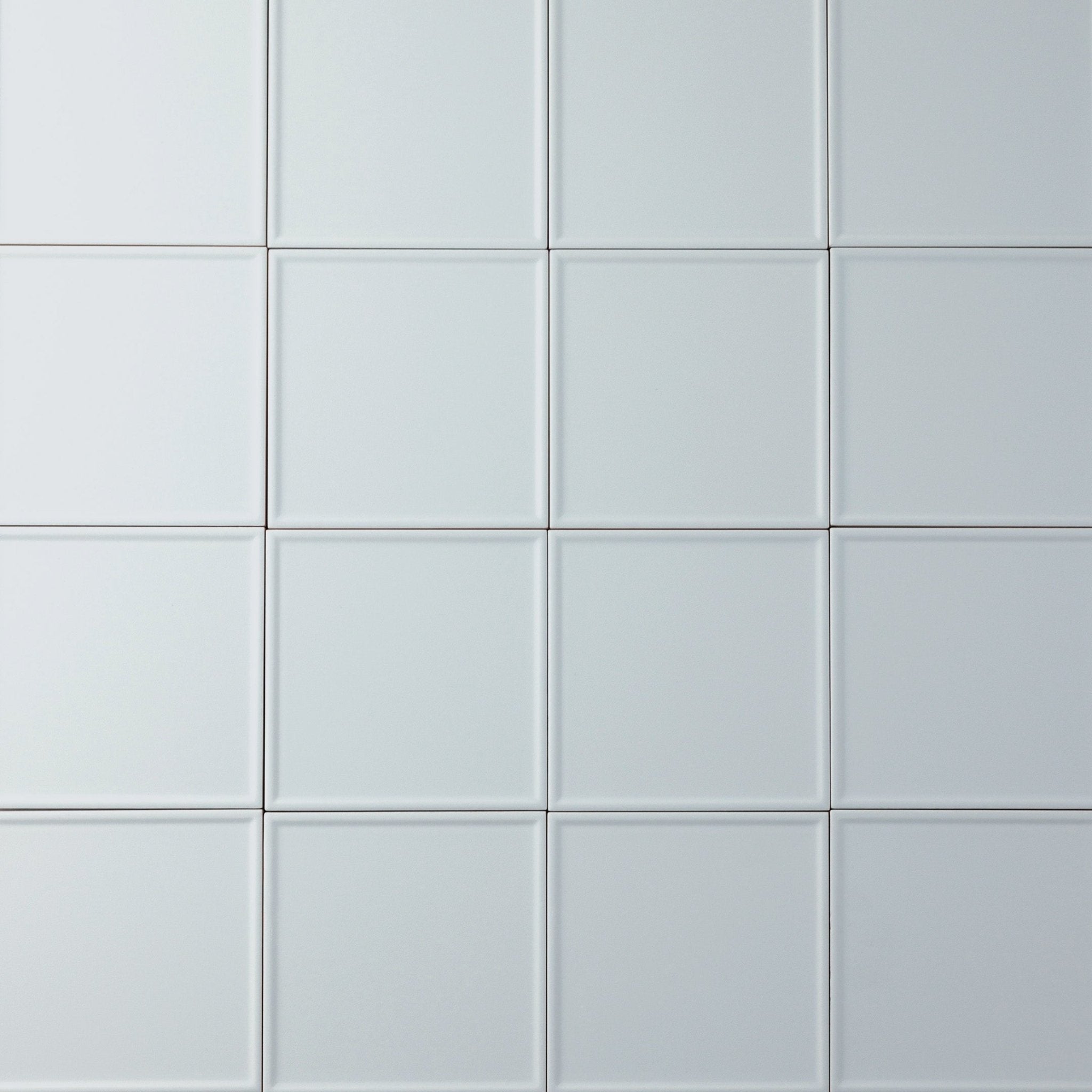 Macaron Pressed Blue Cream 5x5 Matte Ceramic Tile - Cemento Collection