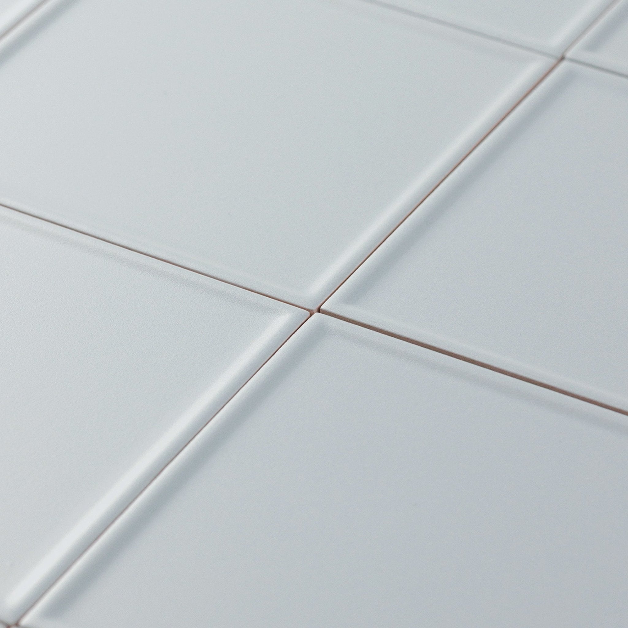 Macaron Pressed Blue Cream 5x5 Matte Ceramic Tile - Cemento Collection