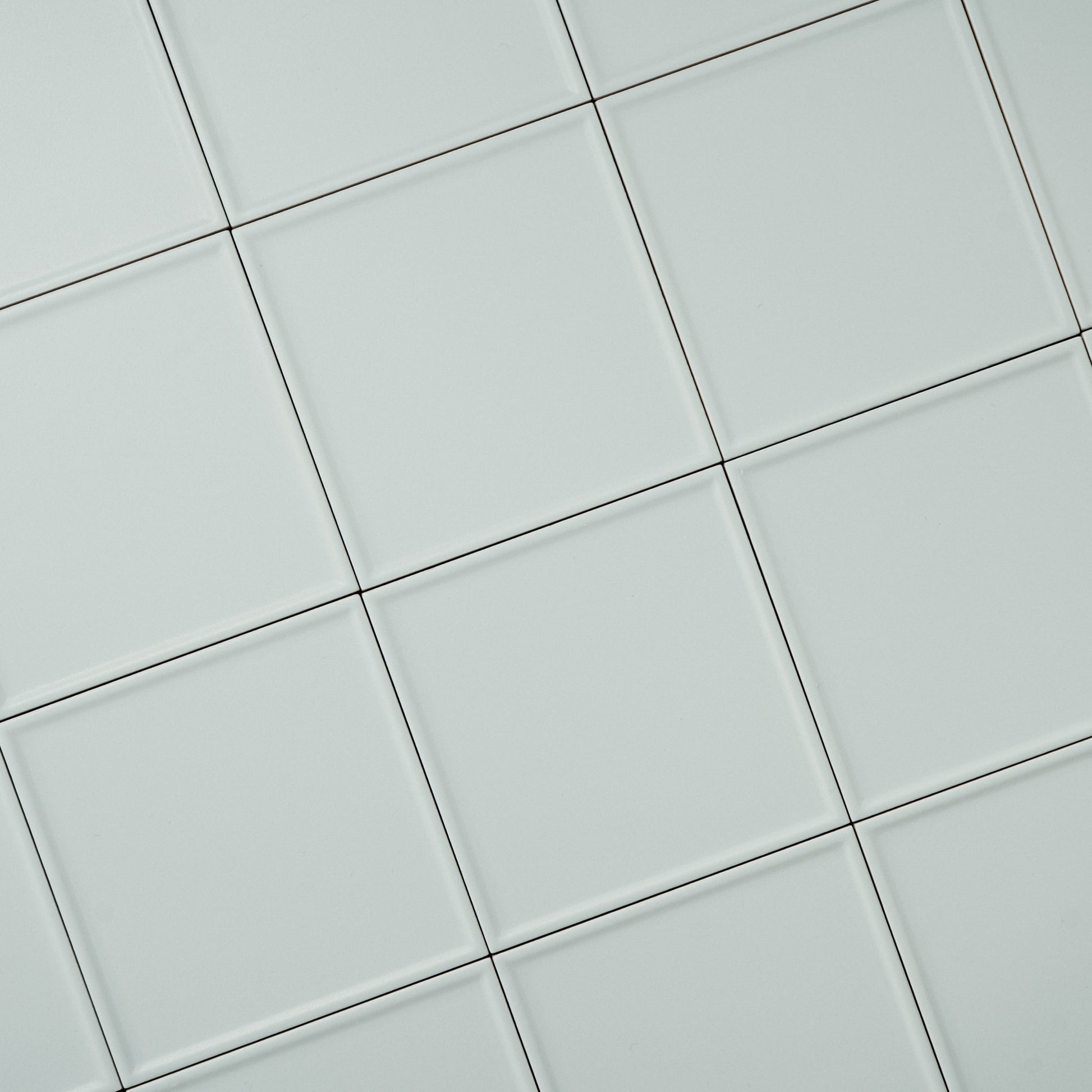 Macaron Pressed Blue Cream 5x5 Matte Ceramic Tile - Cemento Collection