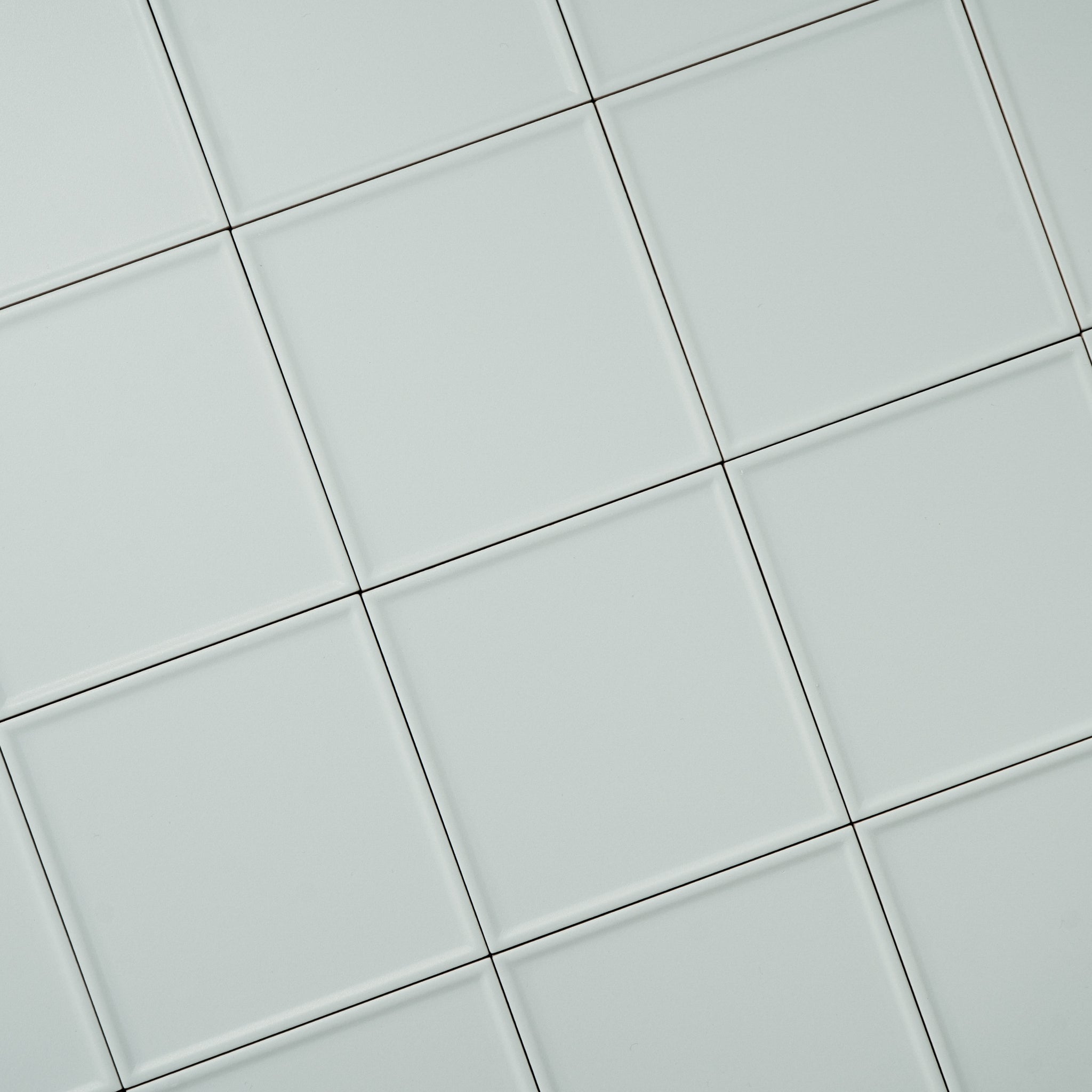 Macaron Pressed Blue Cream 5x5 Matte Ceramic Tile - Cemento Collection