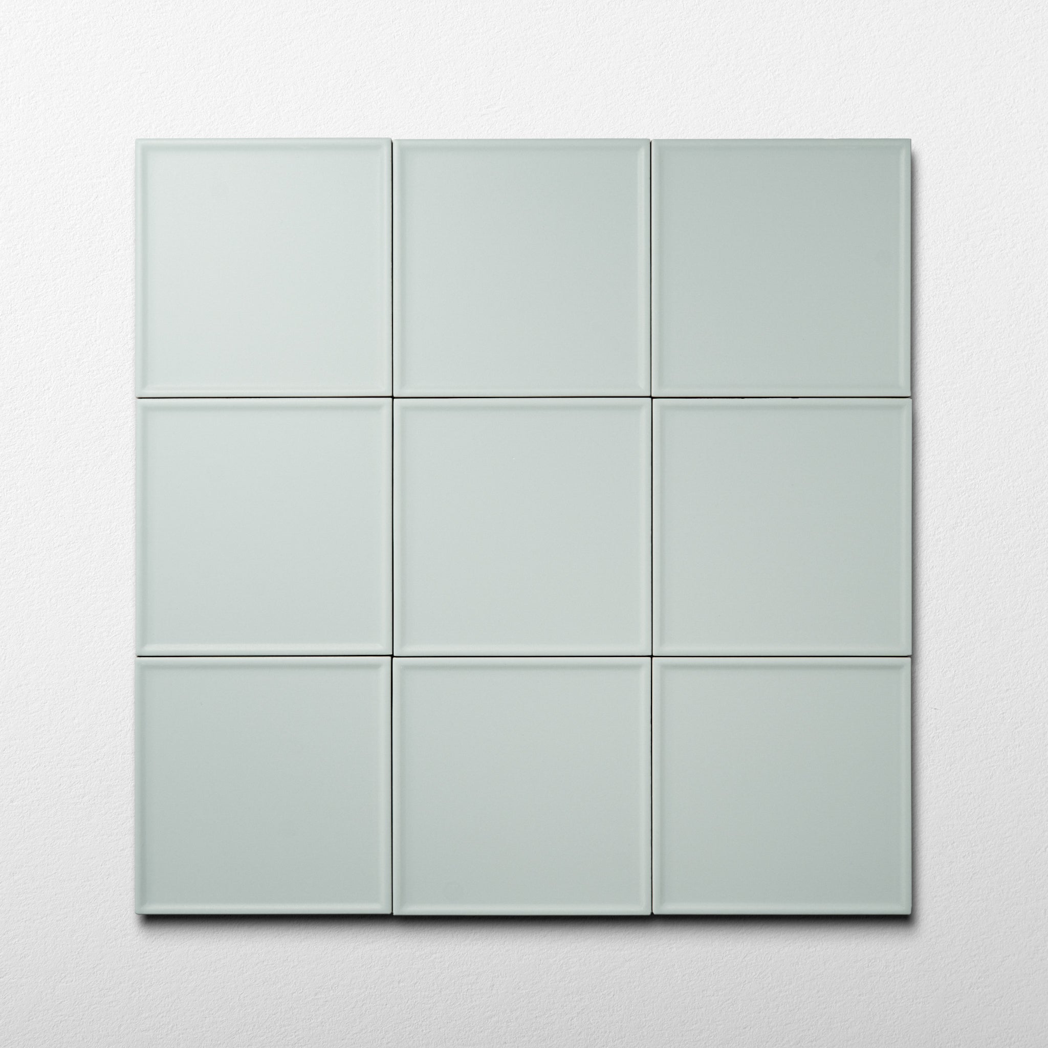 Macaron Pressed Blue Cream 5x5 Matte Ceramic Tile - Cemento Collection