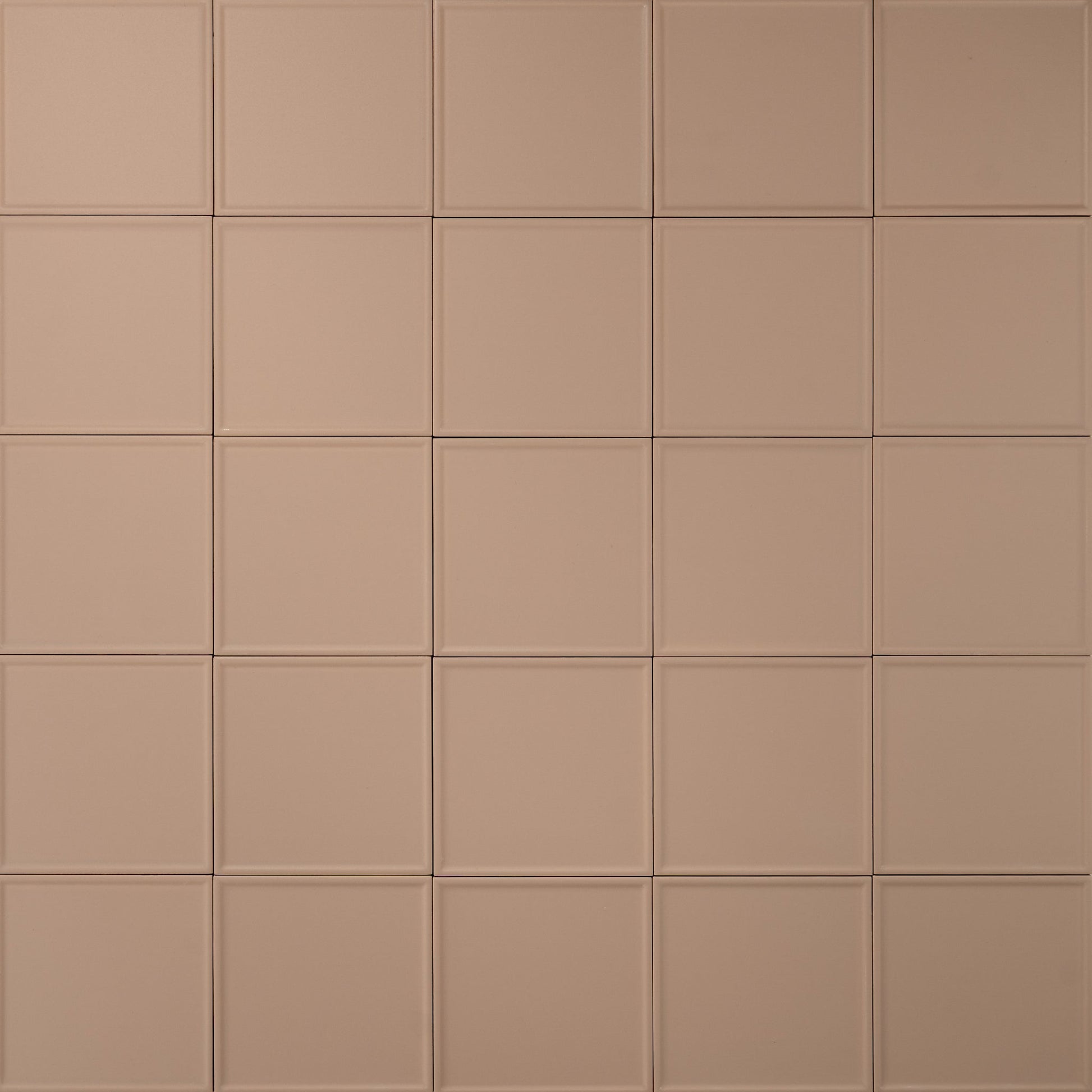 Macaron Pressed Blush Toffee 5x5 Matte Ceramic Tile - Cemento Collection