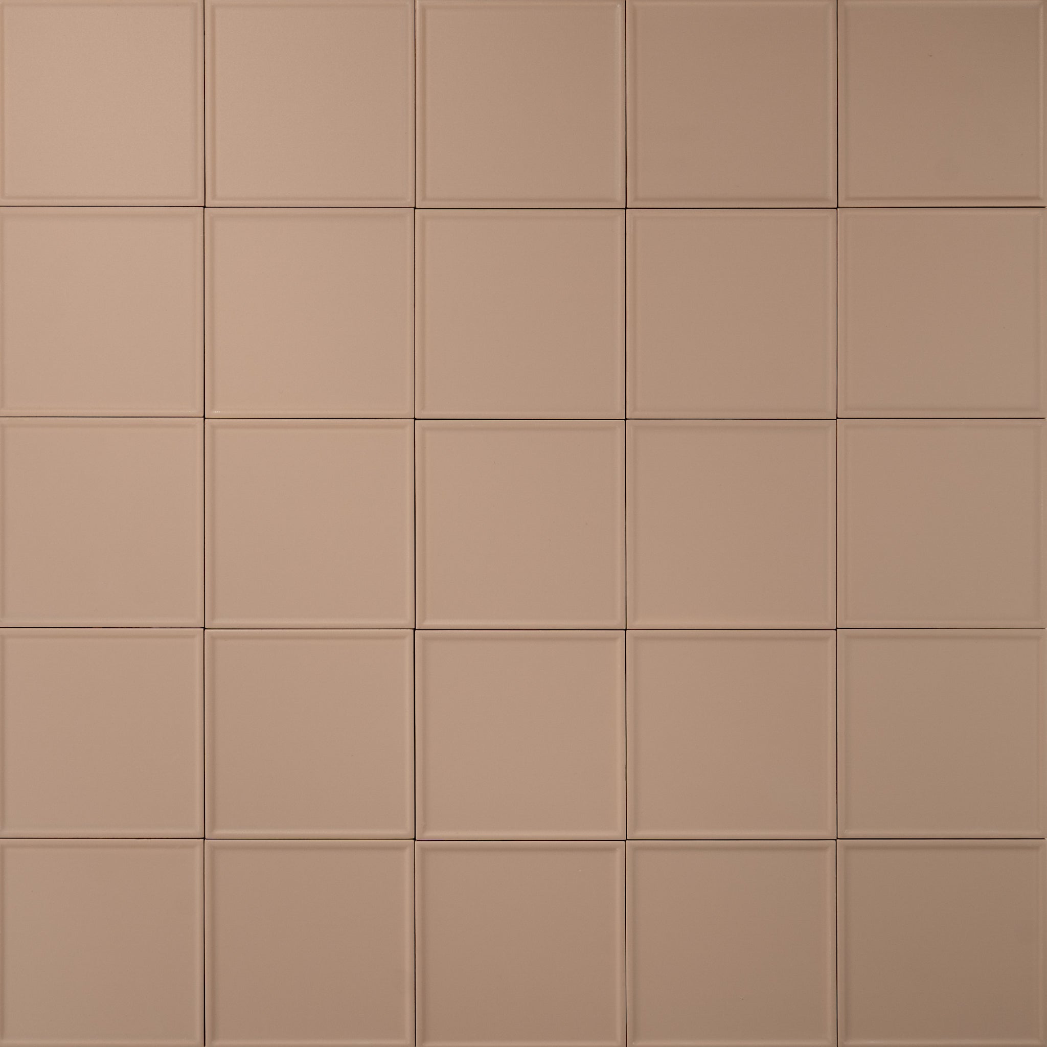 Macaron Pressed Blush Toffee 5x5 Matte Ceramic Tile - Cemento Collection