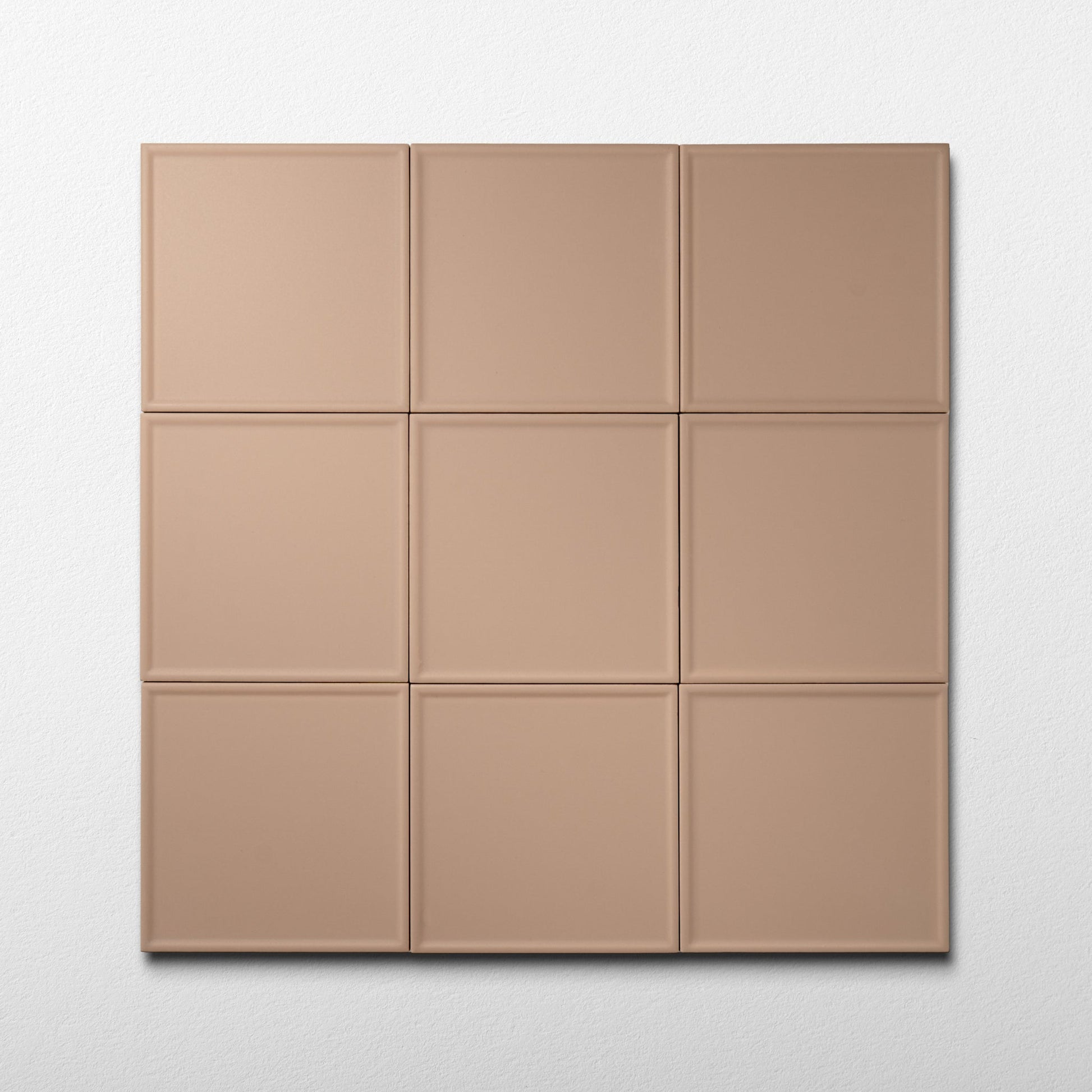 Macaron Pressed Blush Toffee 5x5 Matte Ceramic Tile - Cemento Collection