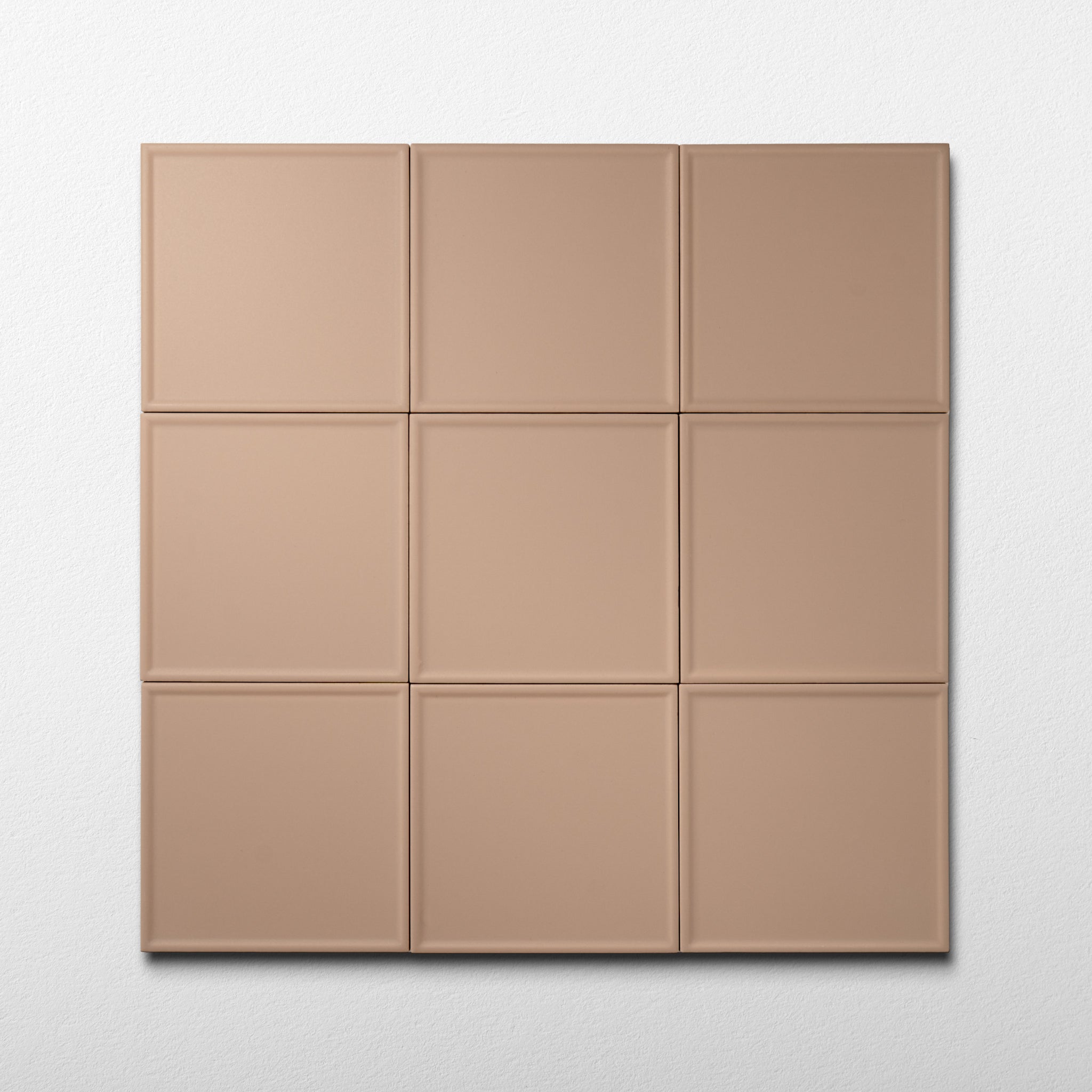 Macaron Pressed Blush Toffee 5x5 Matte Ceramic Tile - Cemento Collection