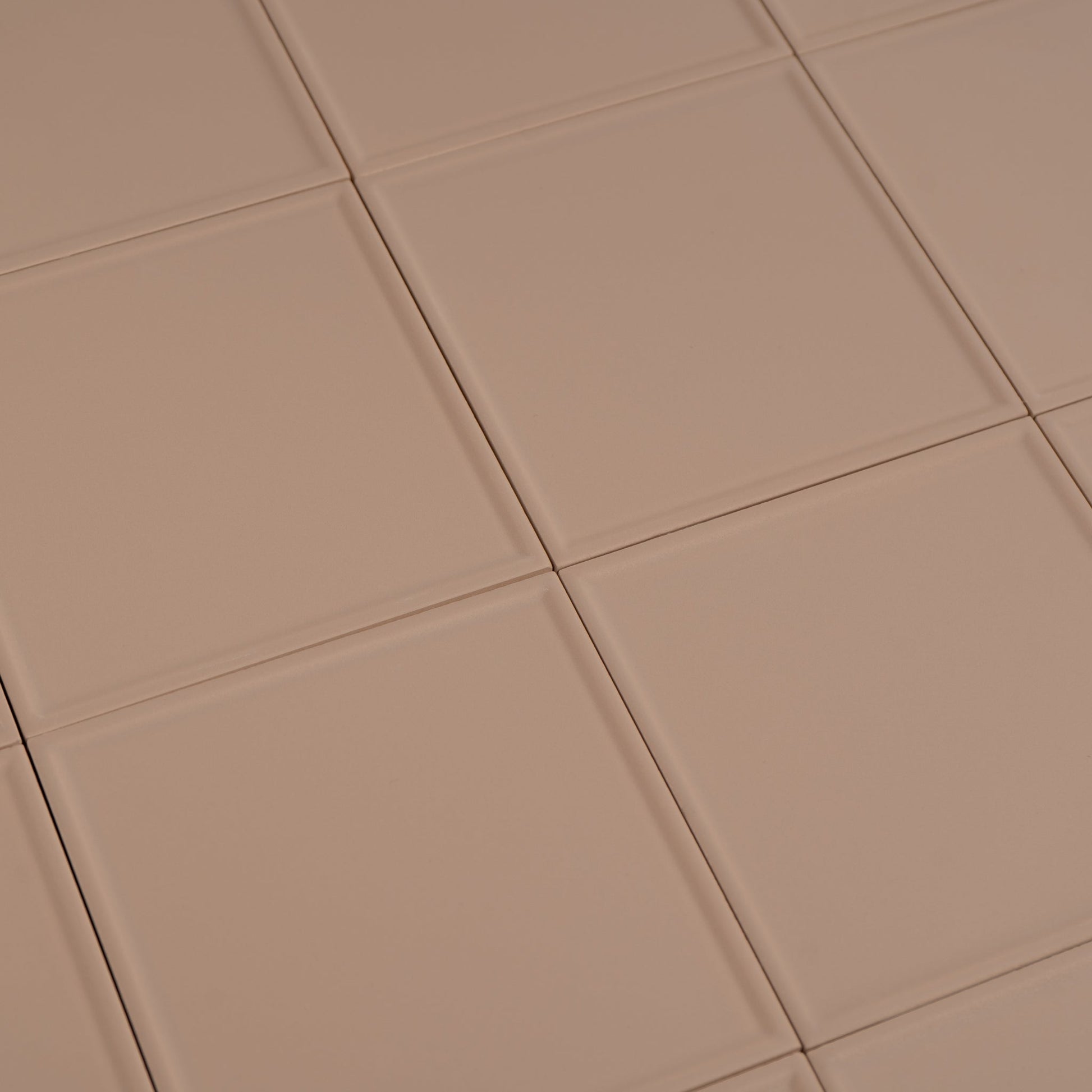 Macaron Pressed Blush Toffee 5x5 Matte Ceramic Tile - Cemento Collection