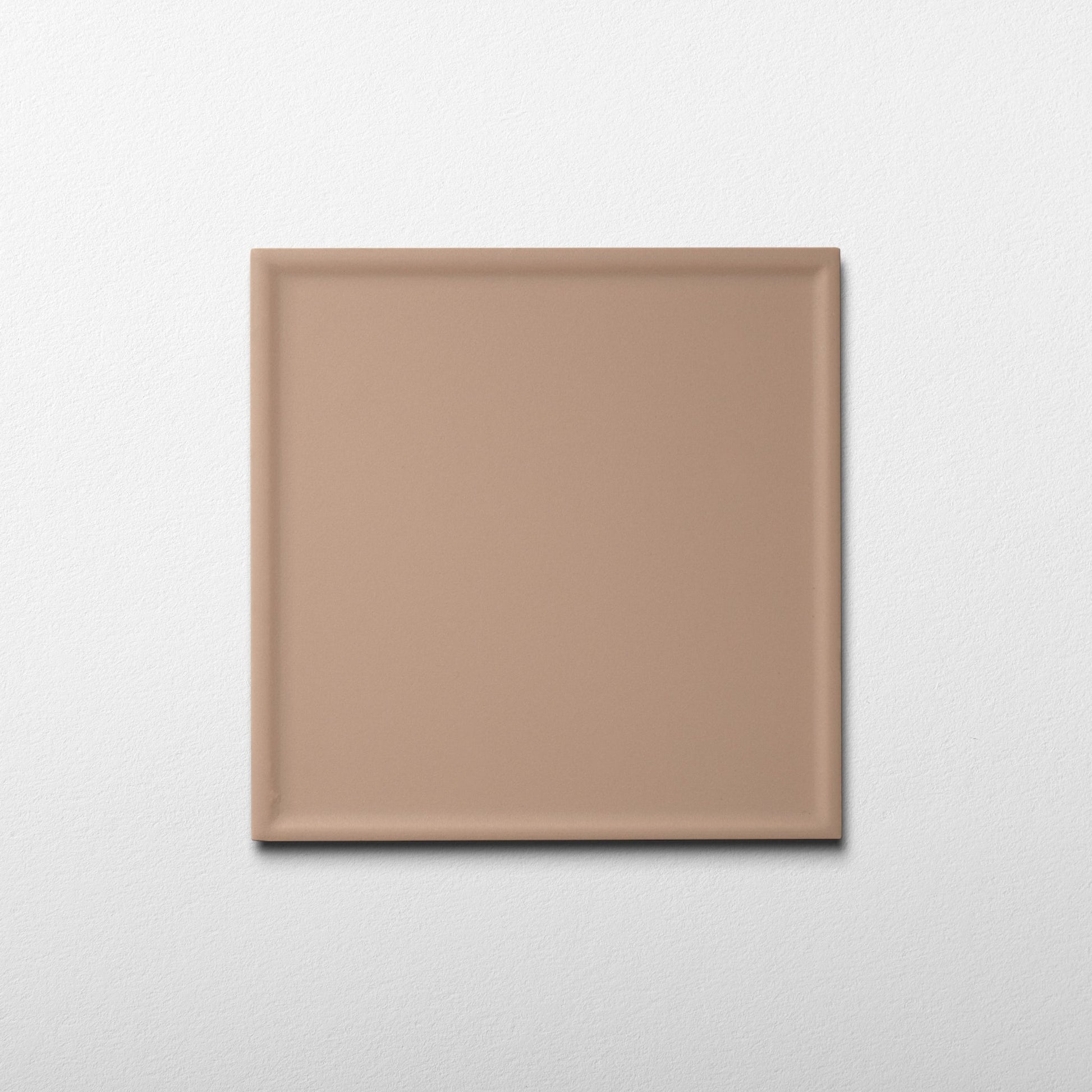 Macaron Pressed Blush Toffee 5x5 Matte Ceramic Tile - Cemento Collection