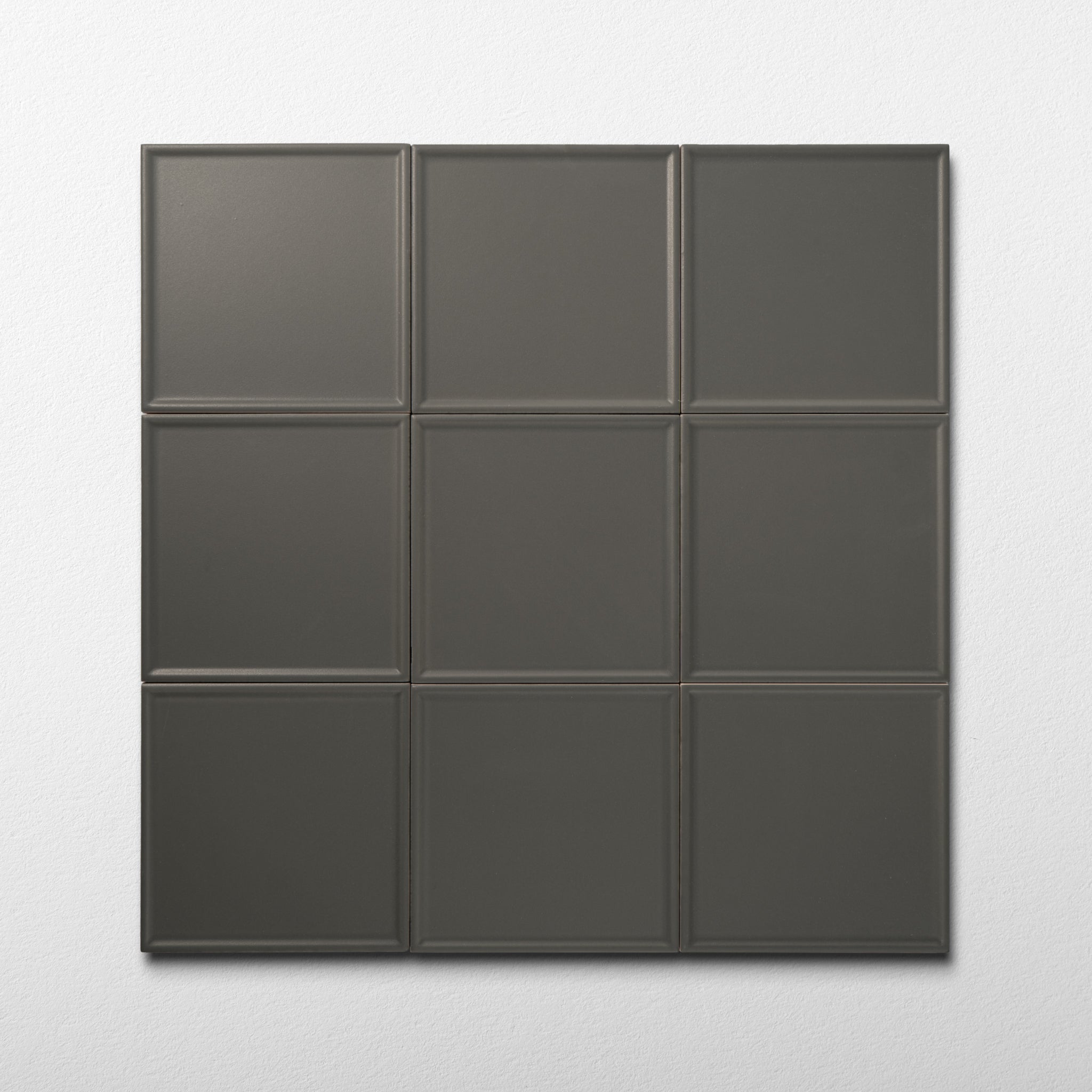 Macaron Pressed Cocoa Ash 5x5 Matte Ceramic Tile - Cemento Collection
