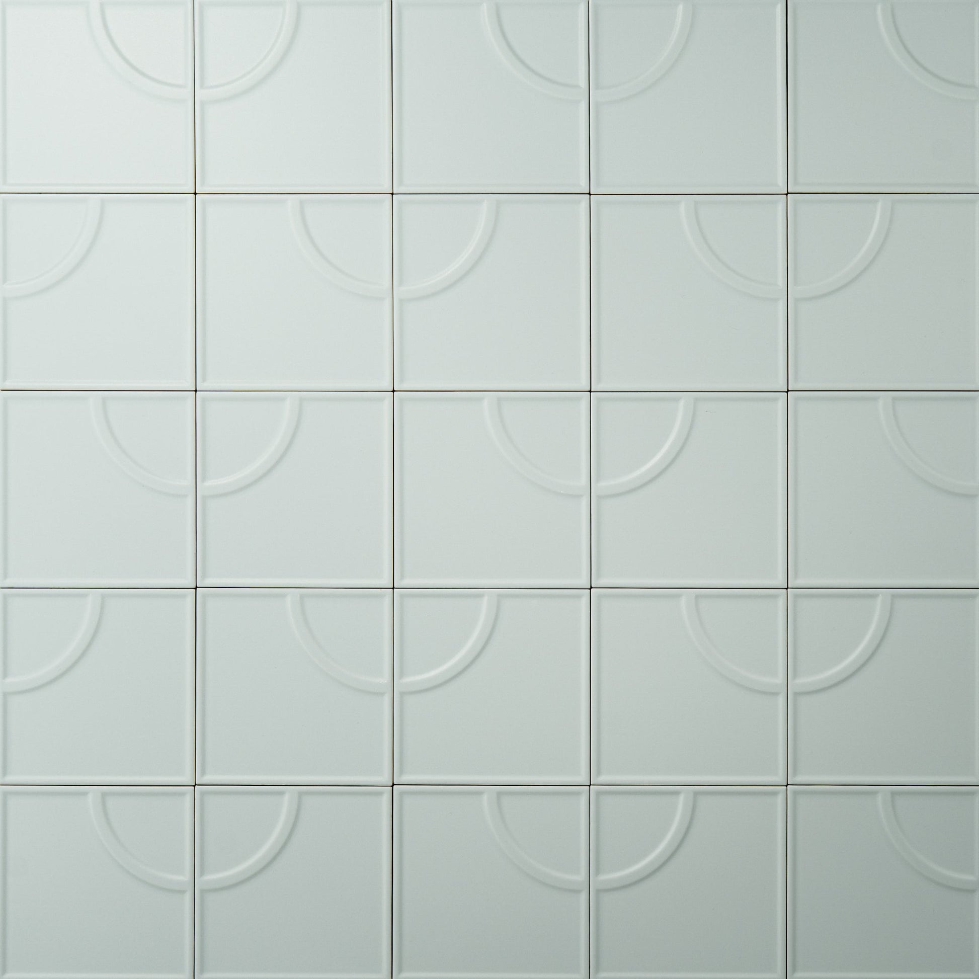 Macaron Radius Blue Cream 5x5 Matte Ceramic Tile - Cemento Collection