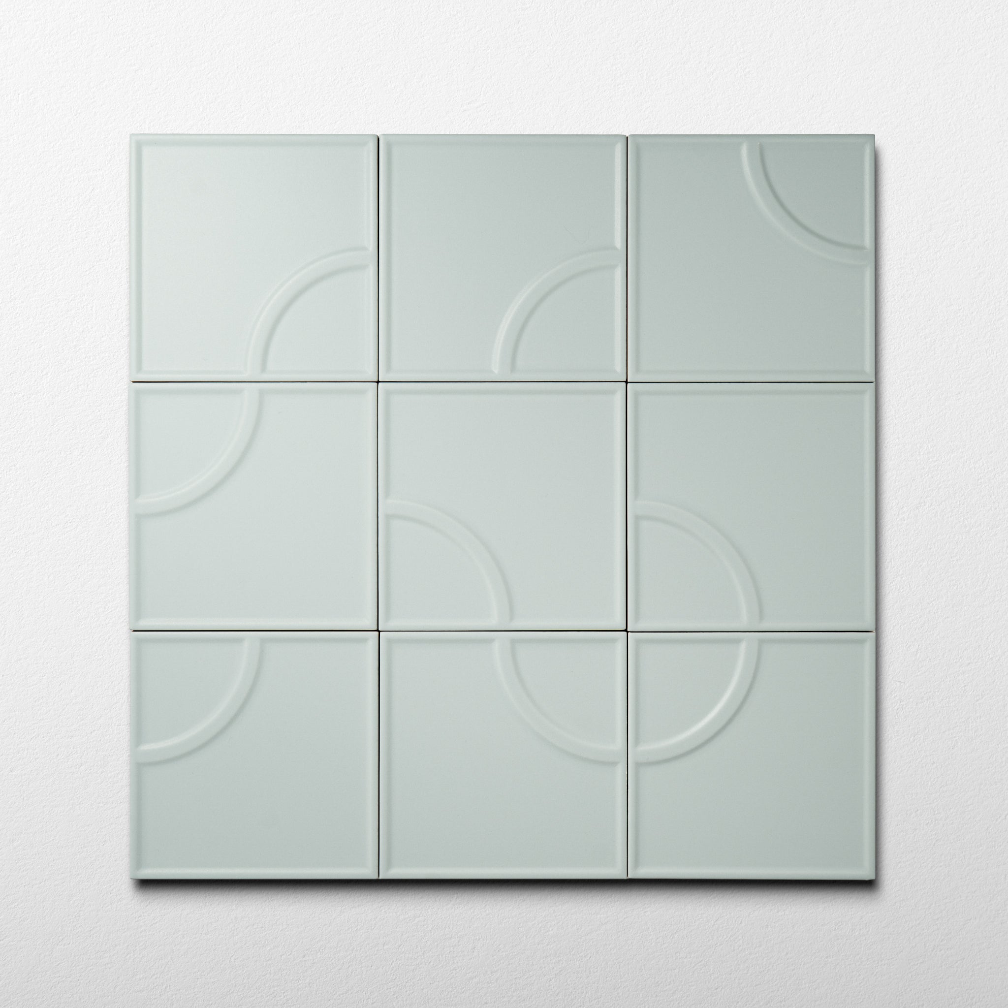 Macaron Radius Blue Cream 5x5 Matte Ceramic Tile - Cemento Collection