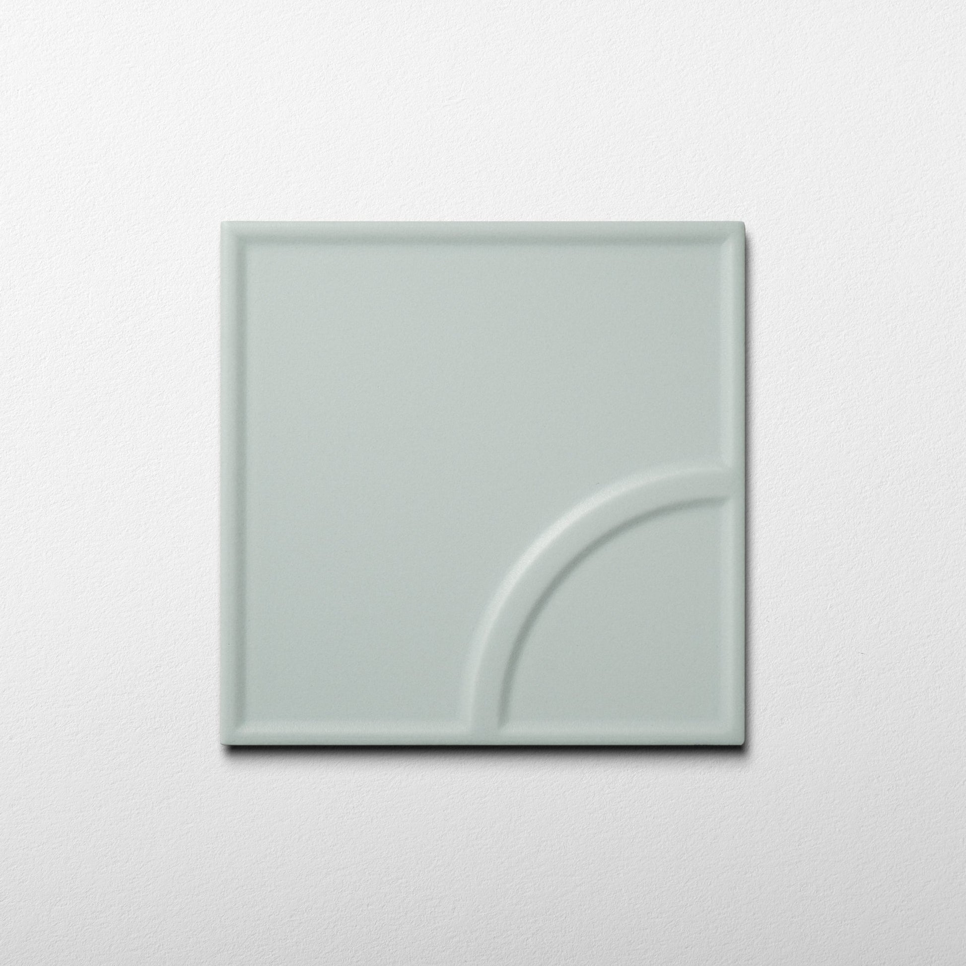 Macaron Radius Blue Cream 5x5 Matte Ceramic Tile - Cemento Collection