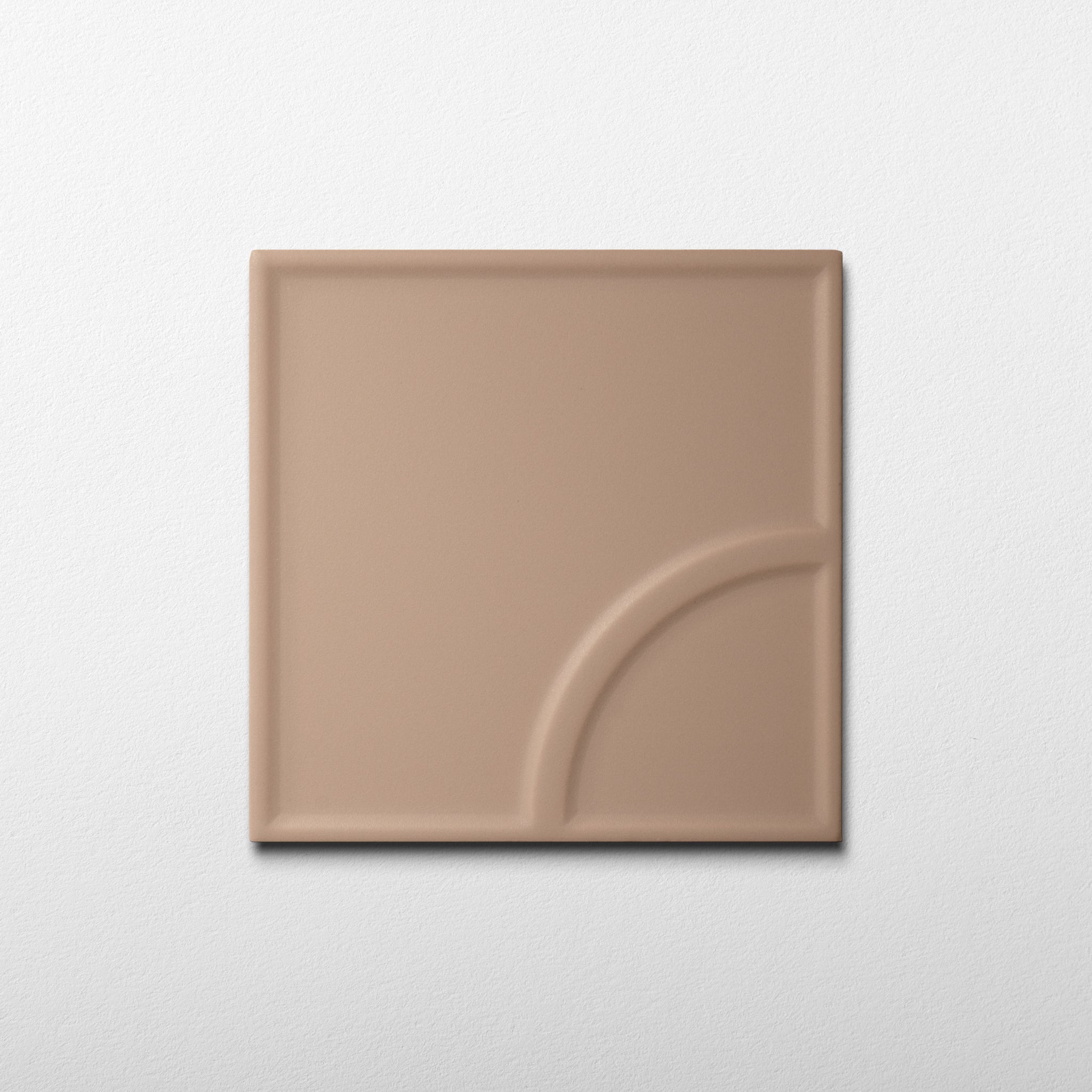 Macaron Radius Blush Toffee 5x5 Matte Ceramic Tile - Cemento Collection