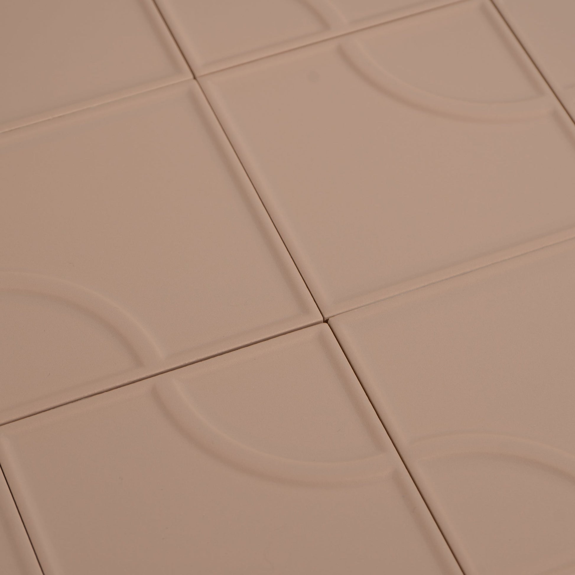Macaron Radius Blush Toffee 5x5 Matte Ceramic Tile - Cemento Collection