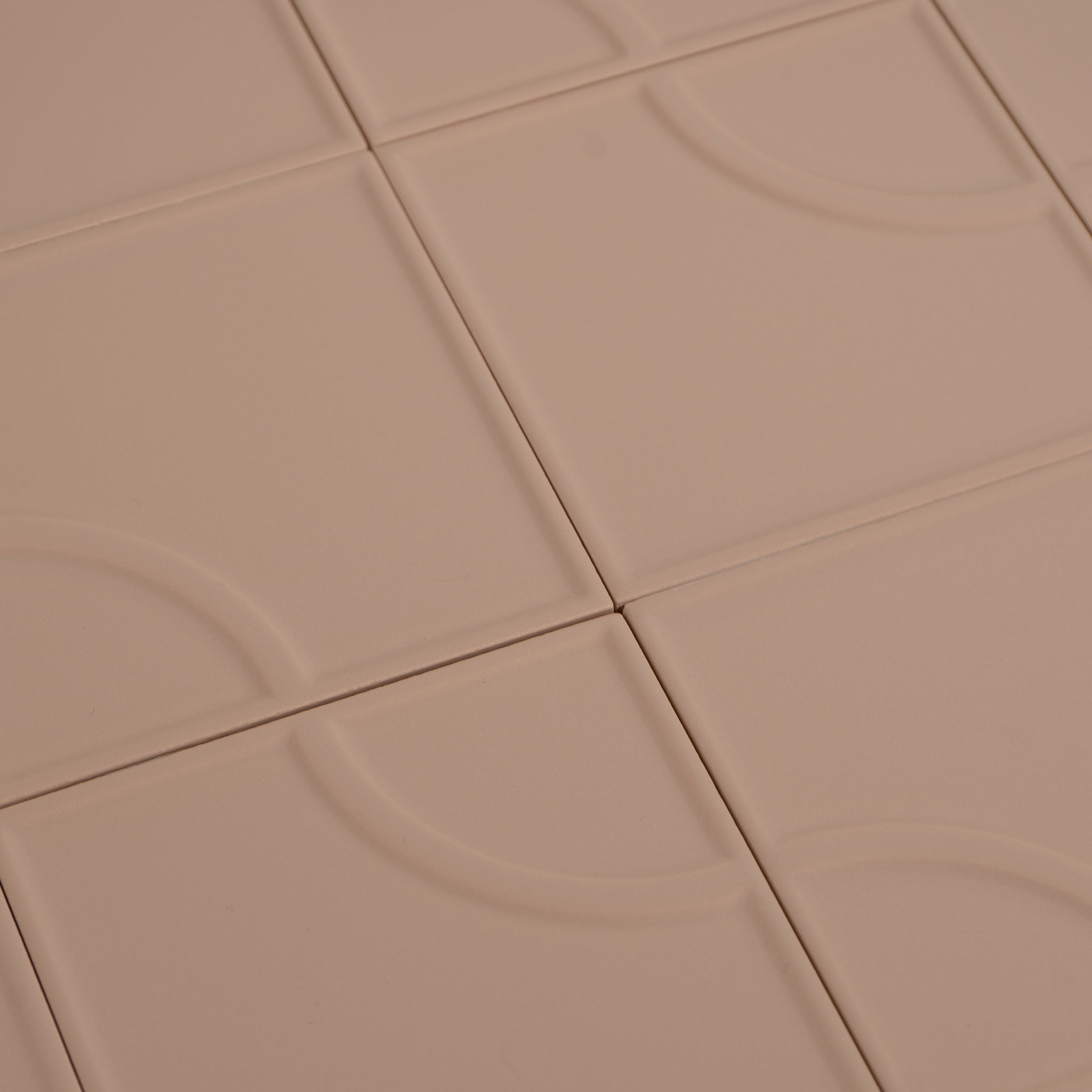 Macaron Radius Blush Toffee 5x5 Matte Ceramic Tile - Cemento Collection