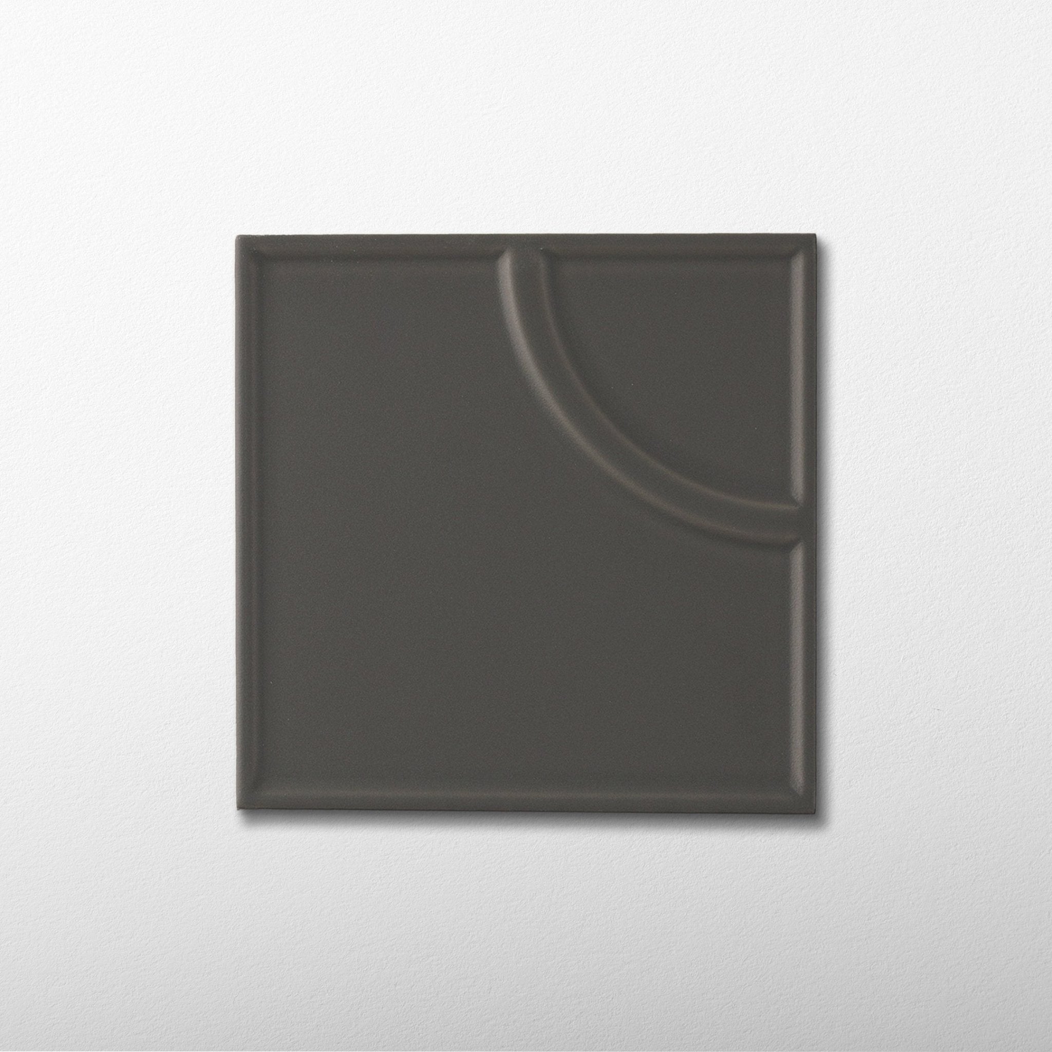 Macaron Radius Cocoa Ash 5x5 Matte Ceramic Tile