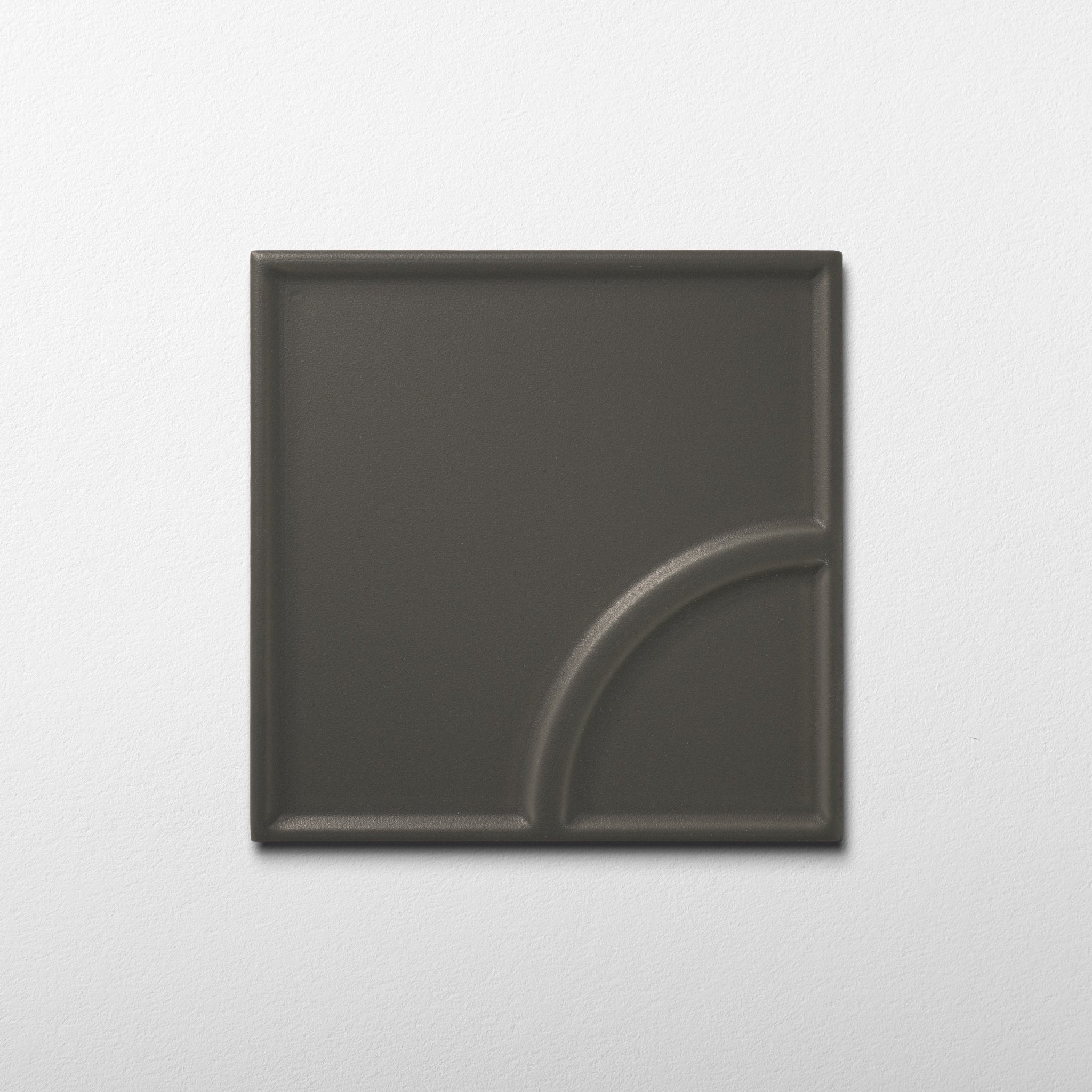 Macaron Radius Cocoa Ash 5x5 Matte Ceramic Tile - Cemento Collection
