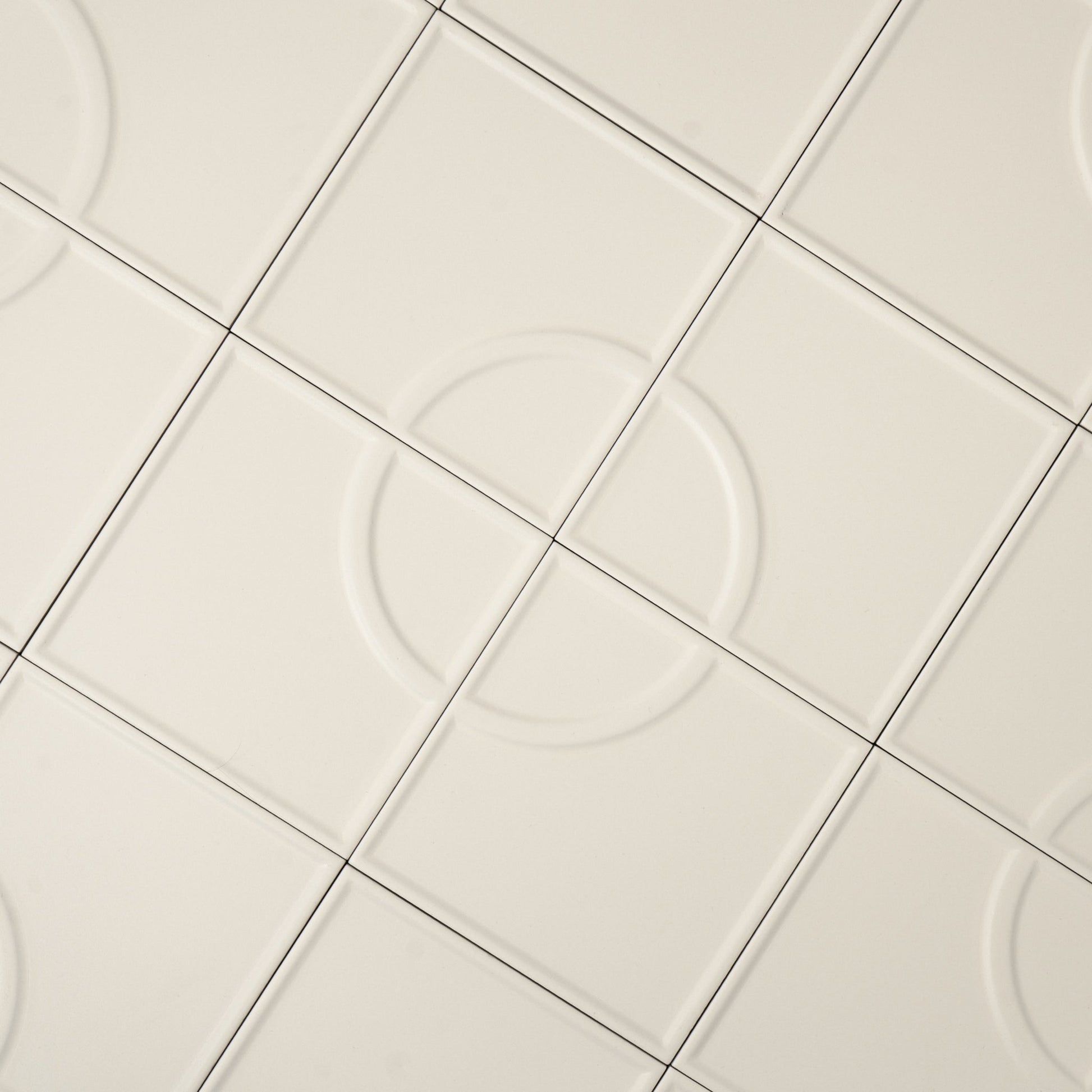 Macaron Radius Coconut Flake 5x5 Matte Ceramic Tile - Cemento Collection