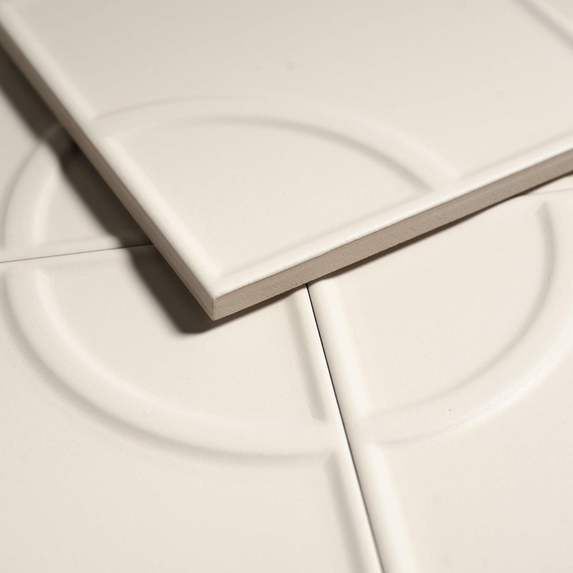 Macaron Radius Coconut Flake 5x5 Matte Ceramic Tile - Cemento Collection