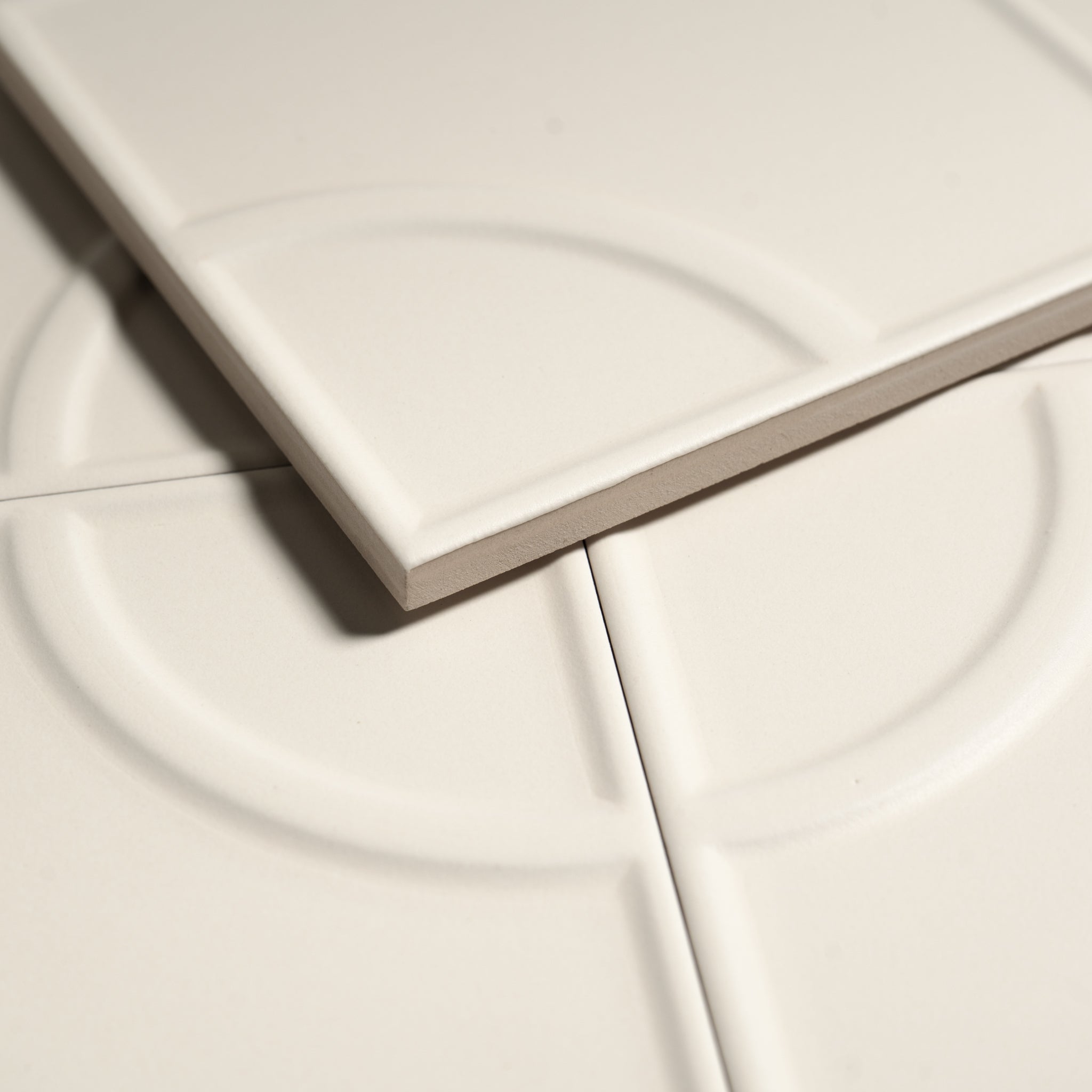 Macaron Radius Coconut Flake 5x5 Matte Ceramic Tile - Cemento Collection