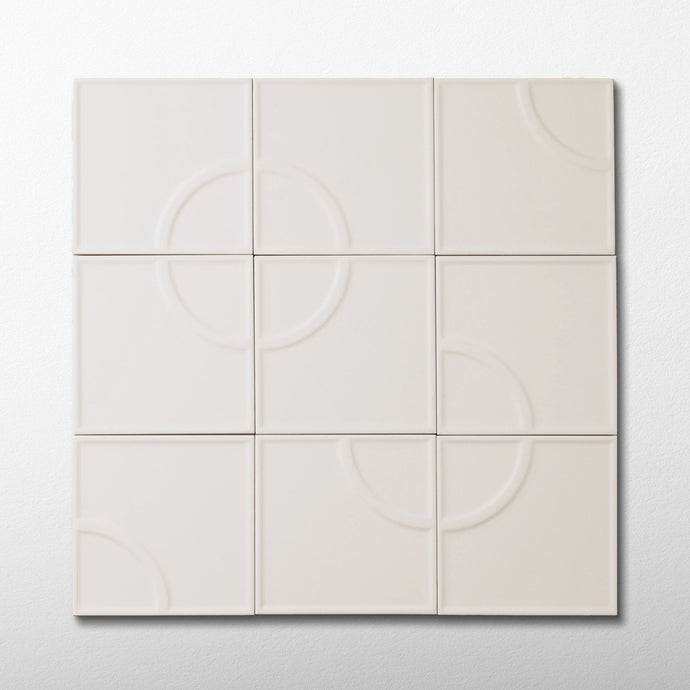 Coconut Flake Ceramic Tile 5x5 - Cemento Collection