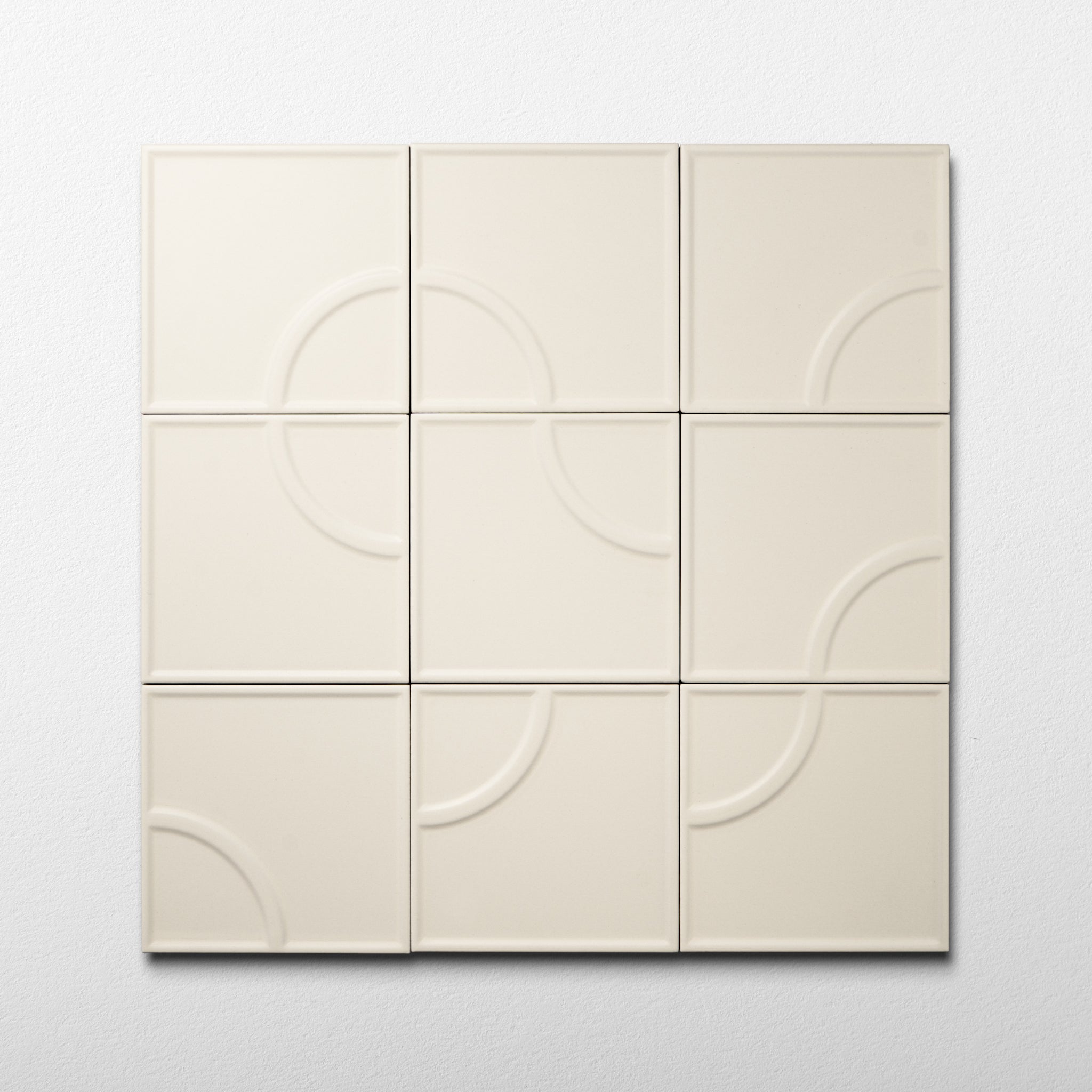 Macaron Radius Coconut Flake 5x5 Matte Ceramic Tile - Cemento Collection