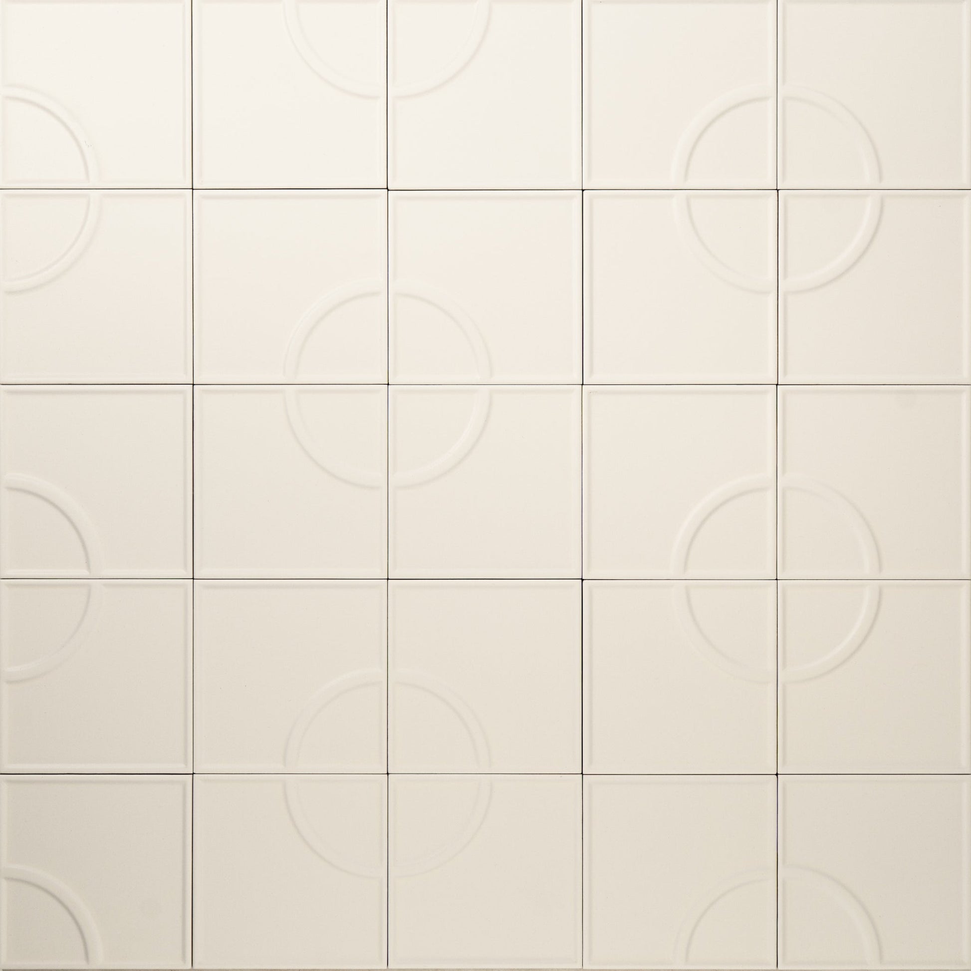 Macaron Radius Coconut Flake 5x5 Matte Ceramic Tile - Cemento Collection