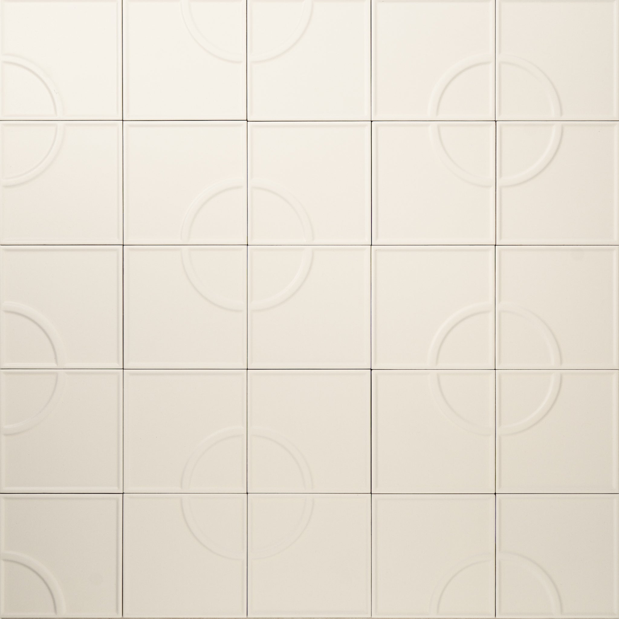 Macaron Radius Coconut Flake 5x5 Matte Ceramic Tile - Cemento Collection