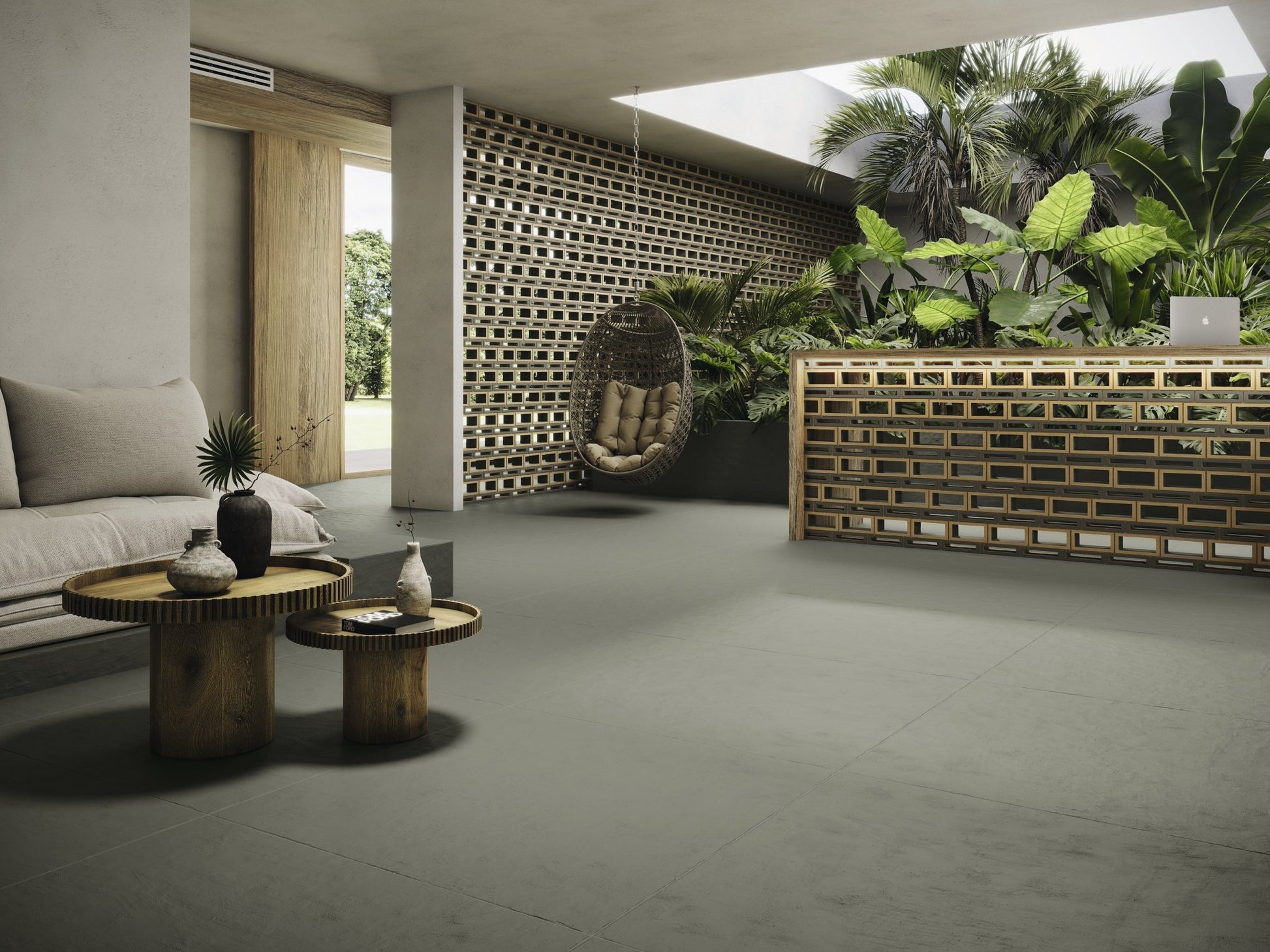 Malaga 40x40 Forest Green Full Body Porcelain Tile - Cemento Collection