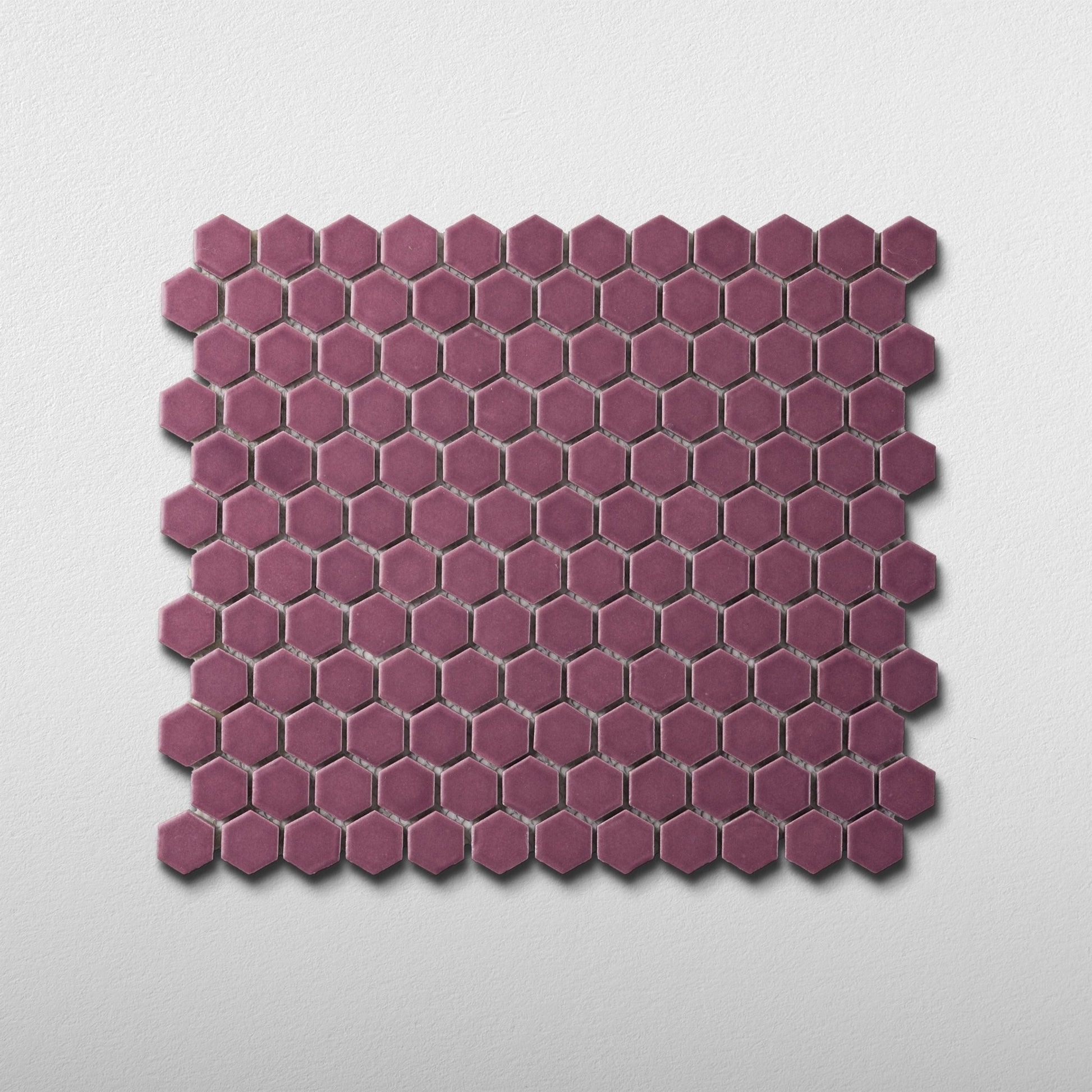 Mellow Mauve 1" Hexagon Matte Porcelain Mosaic Tile - Cemento Collection