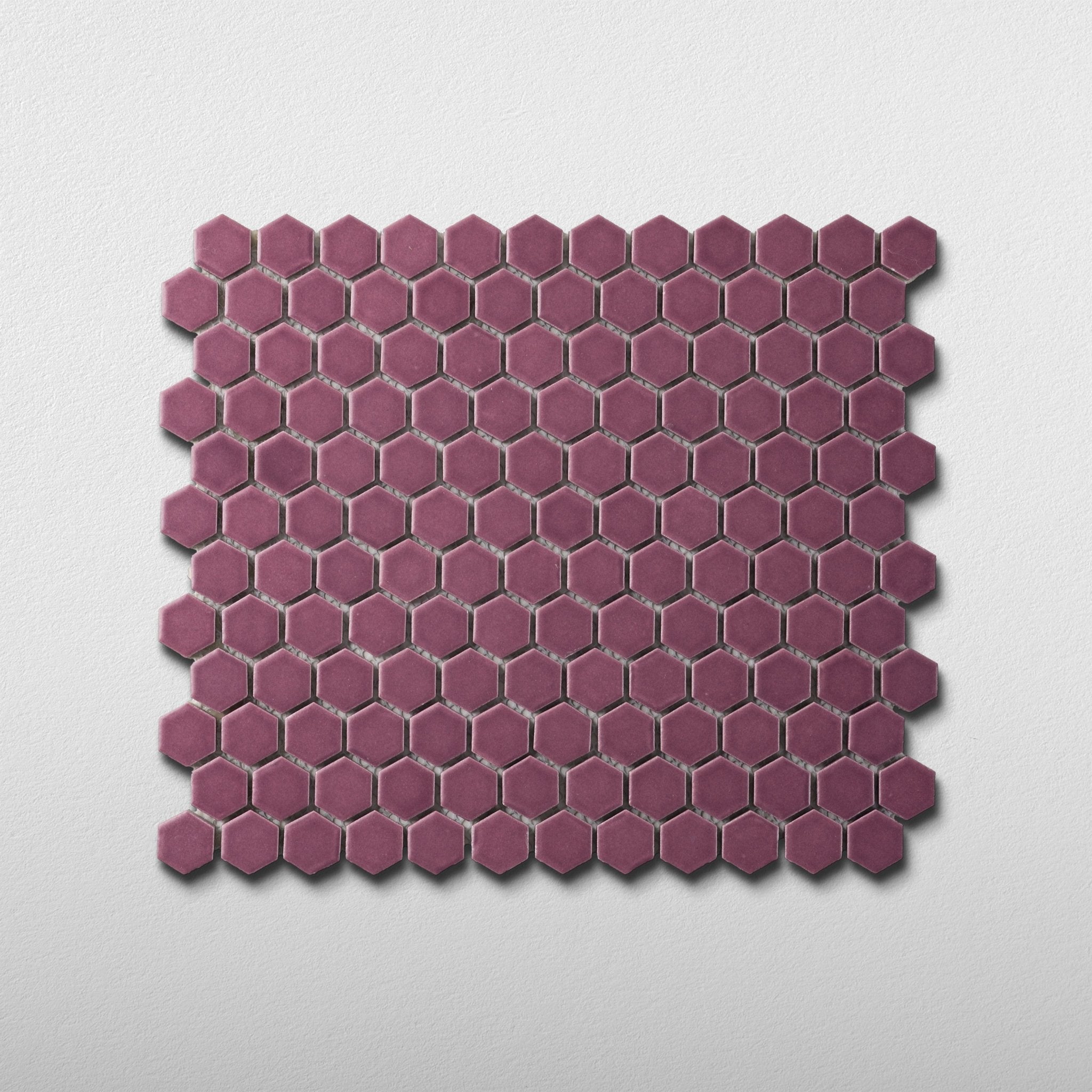 Mellow Mauve 1" Hexagon Matte Porcelain Mosaic Tile - Cemento Collection