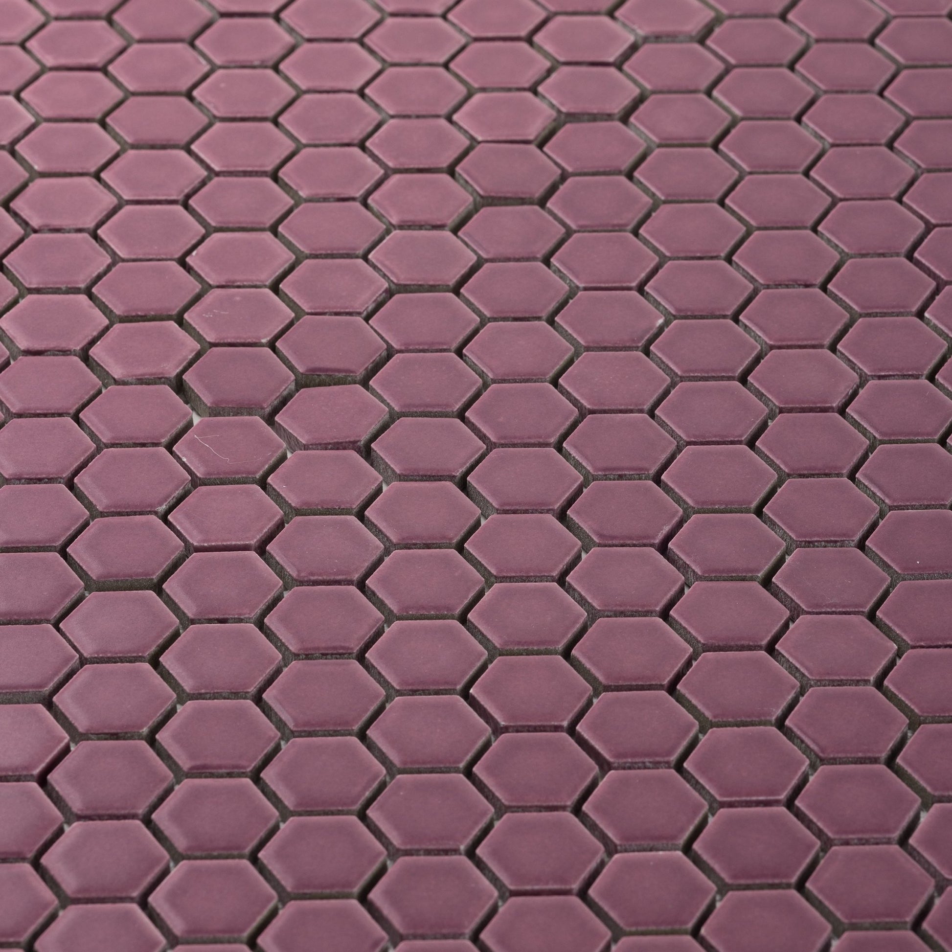 Mellow Mauve 1" Hexagon Matte Porcelain Mosaic Tile - Cemento Collection