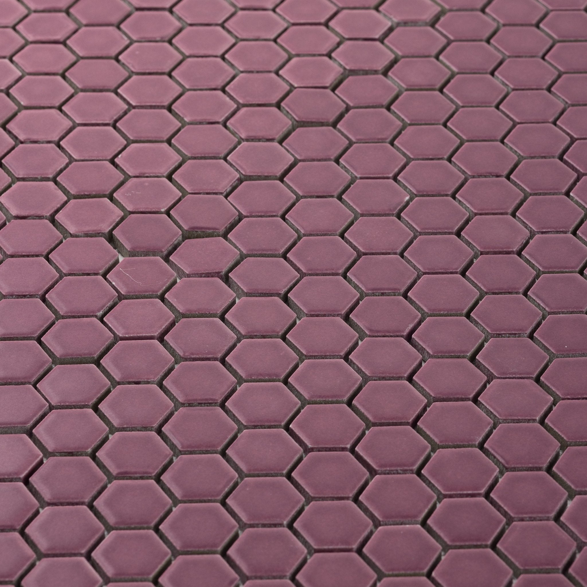 Mellow Mauve 1" Hexagon Matte Porcelain Mosaic Tile - Cemento Collection