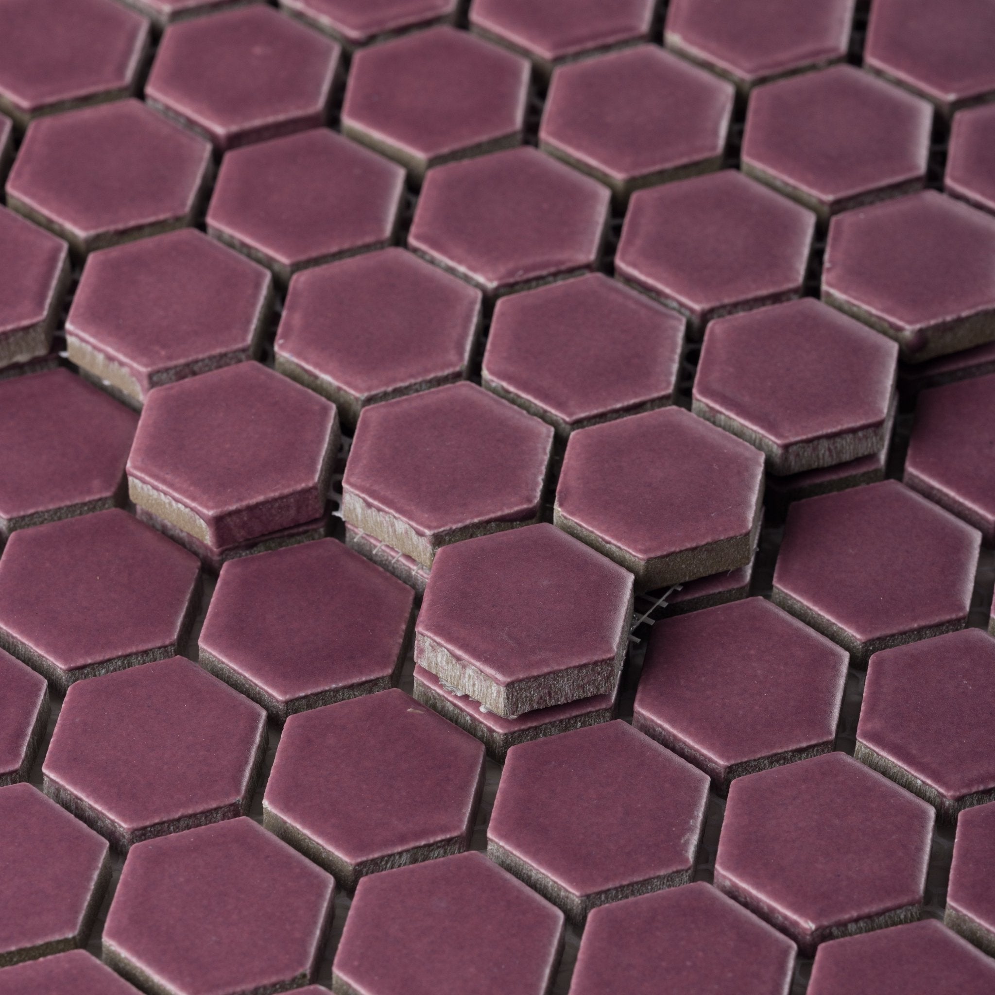 Mellow Mauve 1" Hexagon Matte Porcelain Mosaic Tile - Cemento Collection