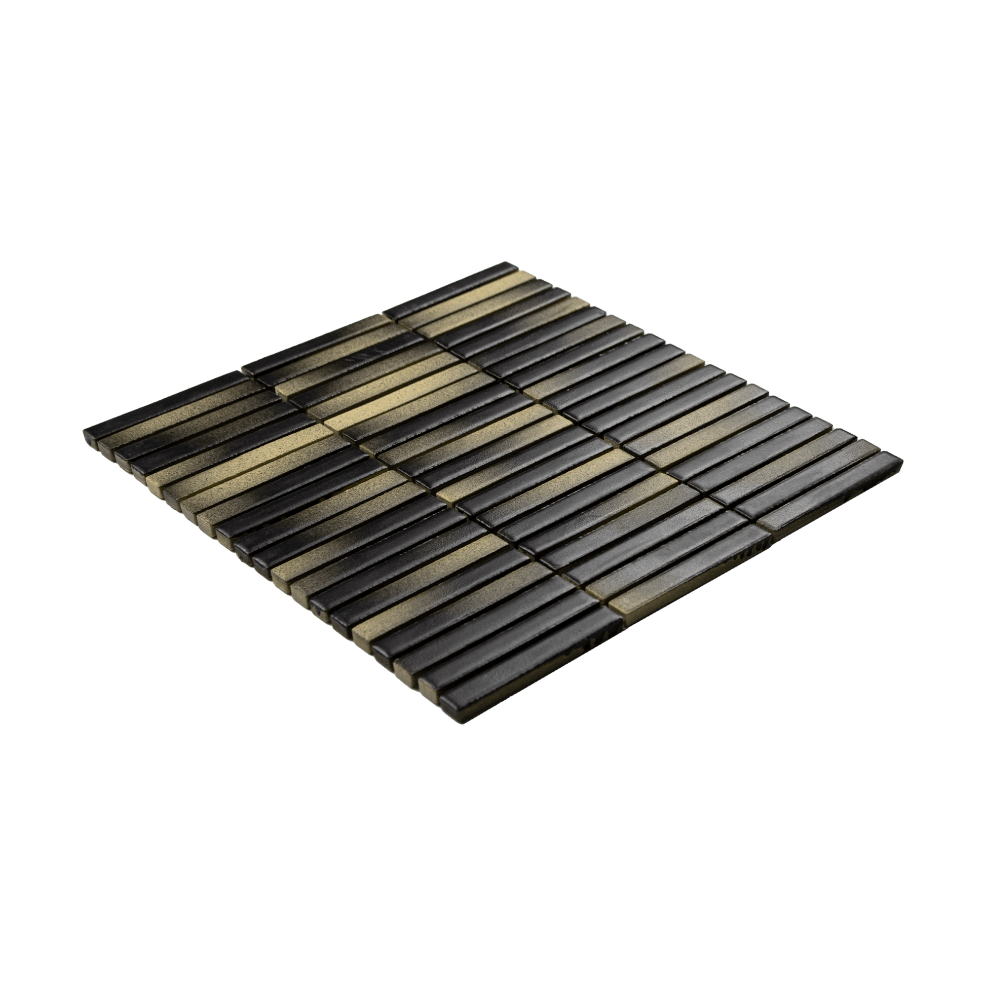 Mendi Green Light & Dark Matte 11x11 Porcelain Stripes Mosaic Tile - Cemento Collection