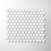 Metro Hex White Matte Porcelain Mosaic Tile - Cemento Collection