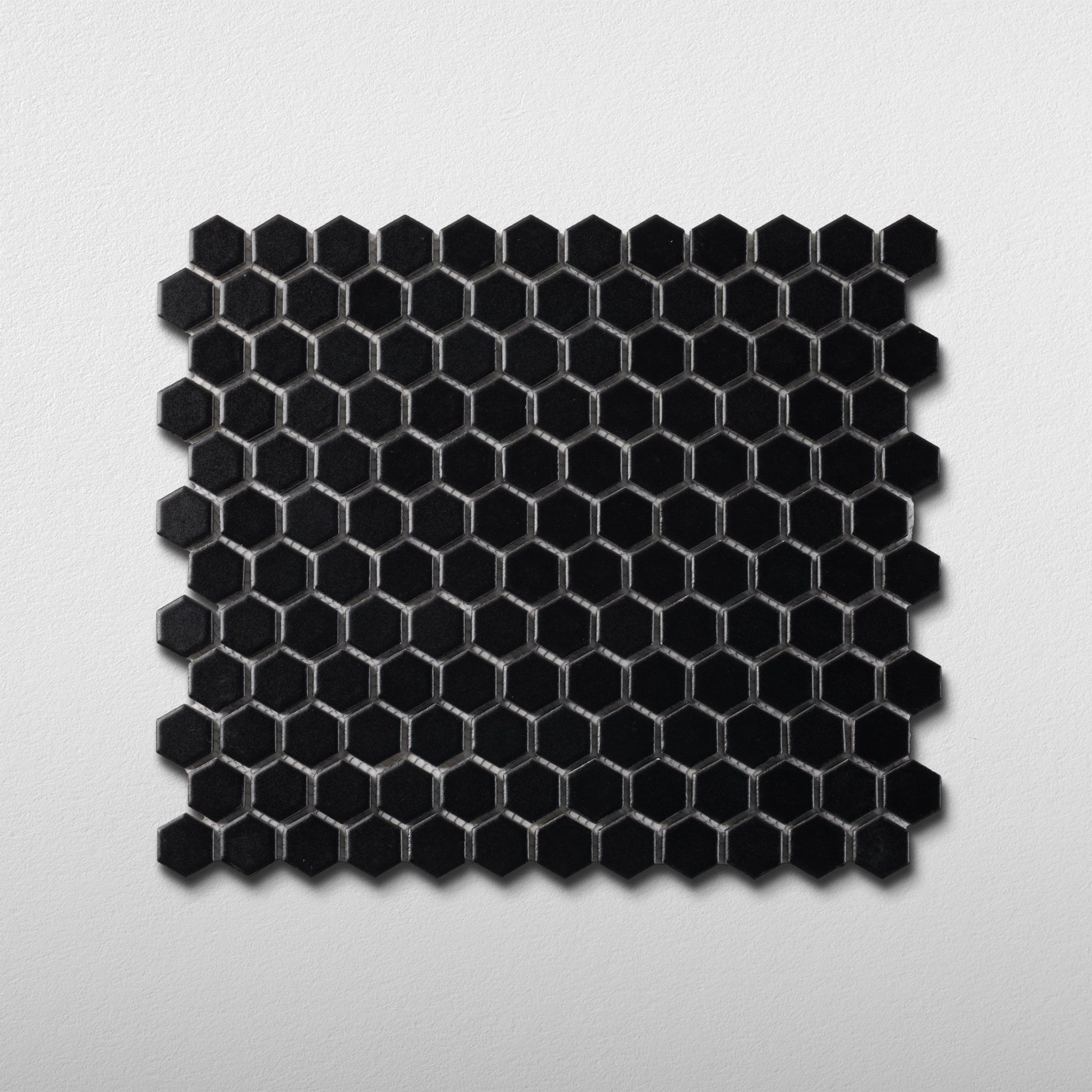 Midnight Black 1" Hexagon Matte Porcelain Mosaic Tile - Cemento Collection