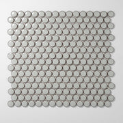 Misty Green Glossy Penny Round Mosaic Tile - Cemento Collection