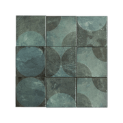 Moonlit Circular Agate Green Porcelain Tile - Cemento Collection