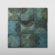 Moonlit Circular Agate Green Porcelain Tile