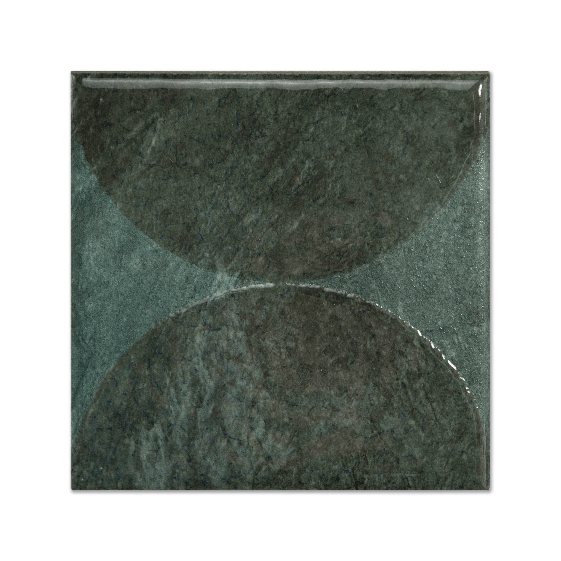 Moonlit Circular Agate Green Porcelain Tile - Cemento Collection