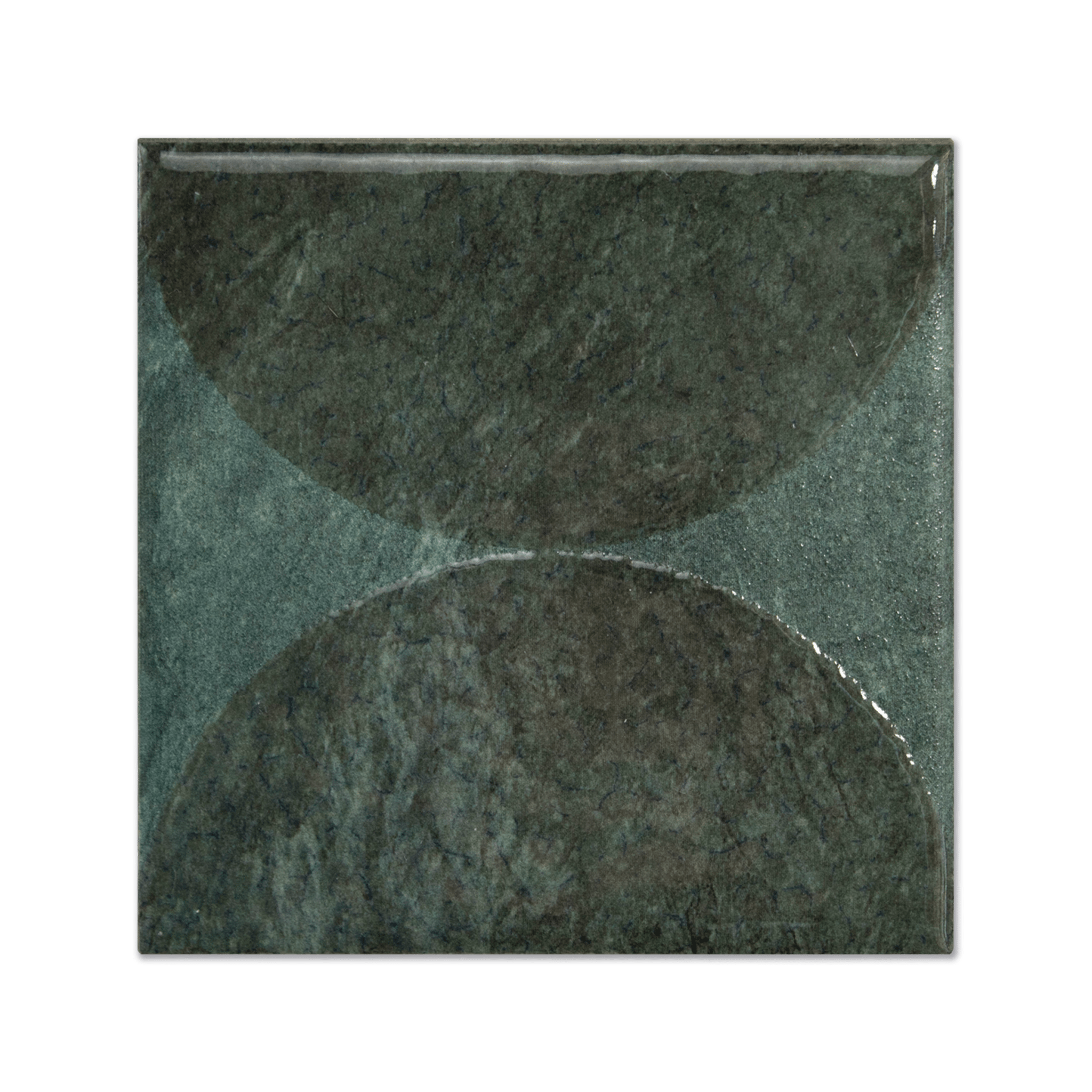 Moonlit Circular Agate Green Porcelain Tile - Cemento Collection