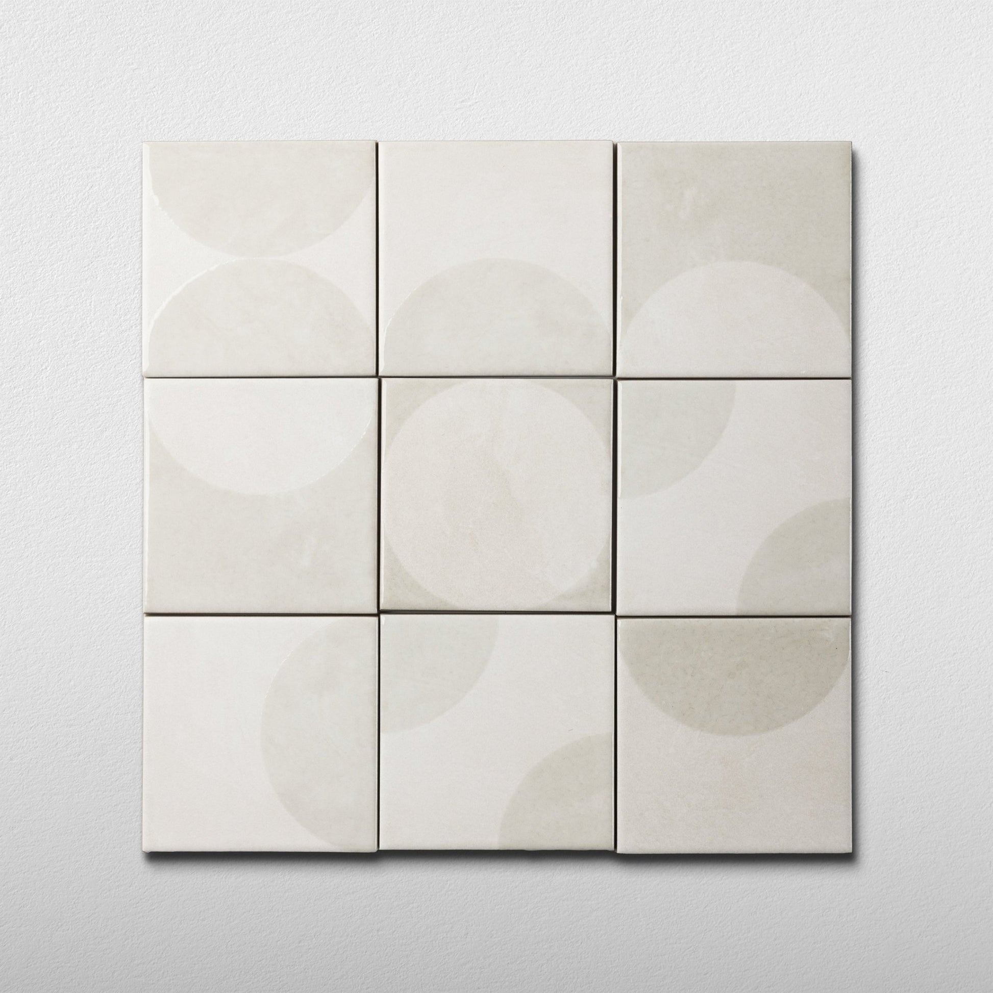 Moonlit Circular Dolomite White Porcelain Tile