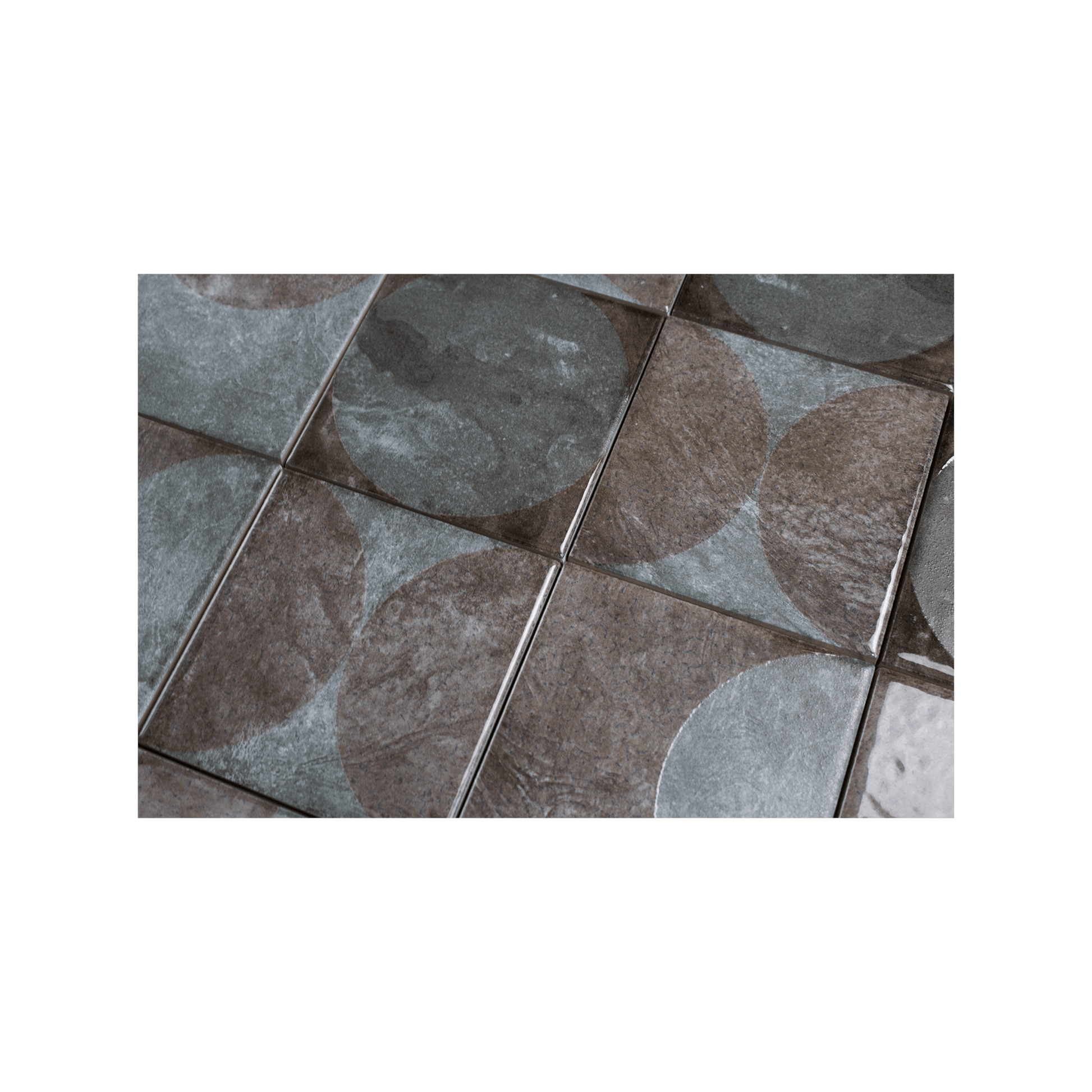 Moonlit Circular Silver Grey Porcelain Tile - Cemento Collection