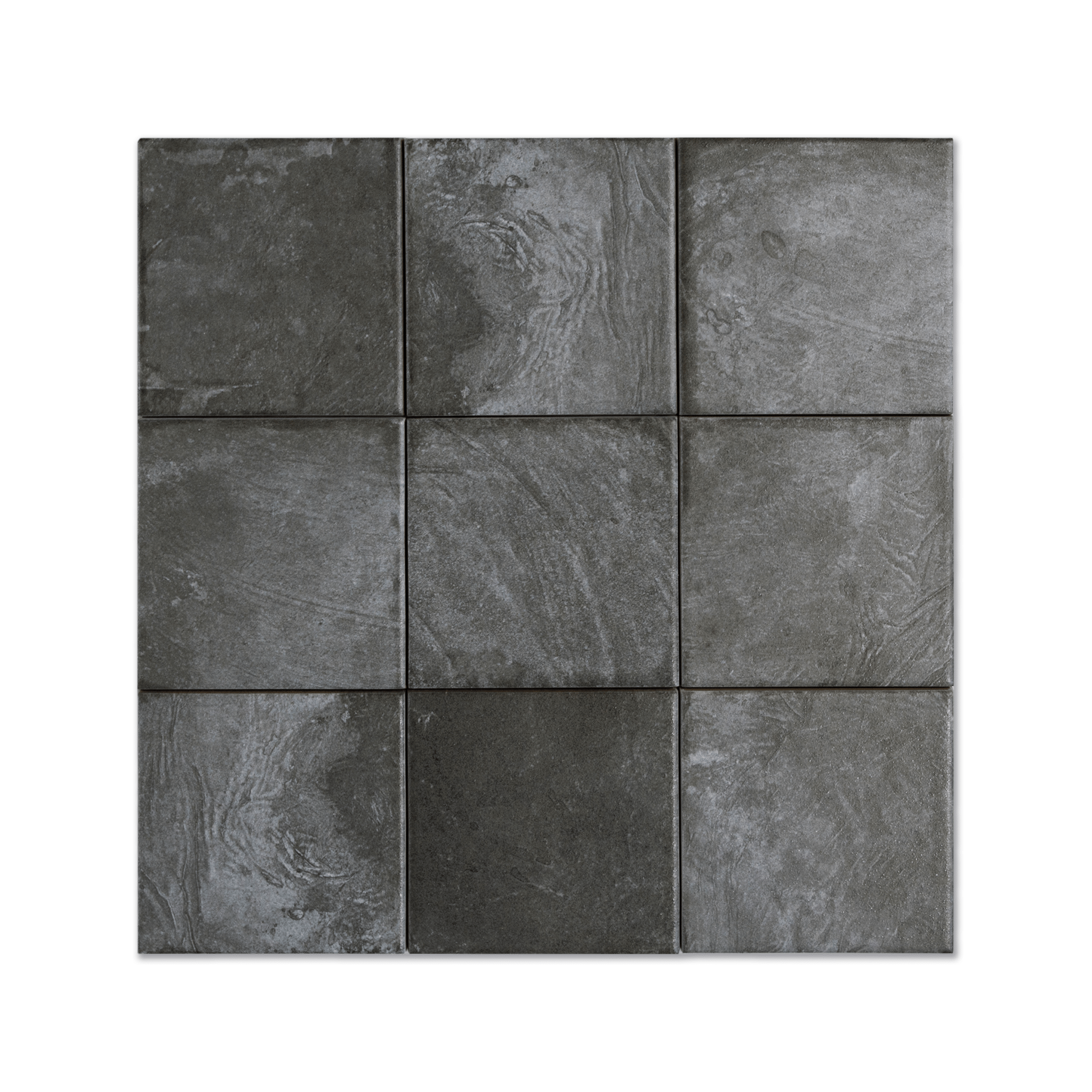 Moonlit Flat Silver Grey Porcelain Tile - Cemento Collection
