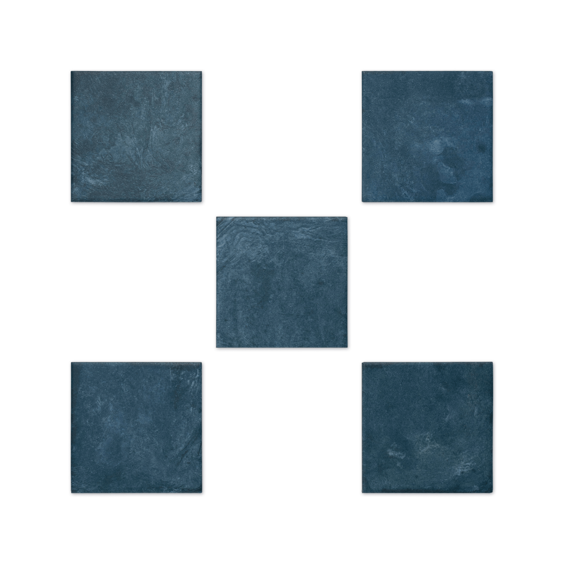 Moonlit Flat Tide Blue Porcelain Tile - Cemento Collection