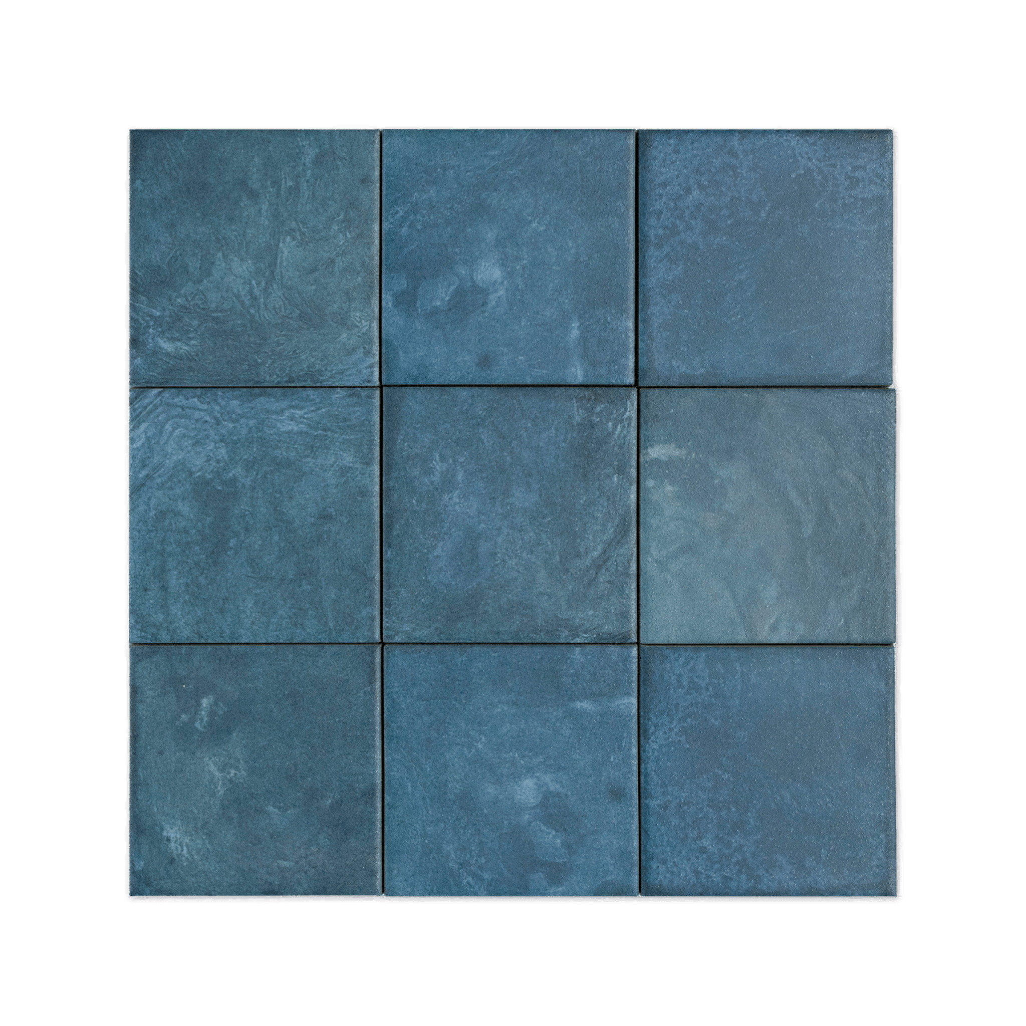 Moonlit Flat Tide Blue Porcelain Tile - Cemento Collection