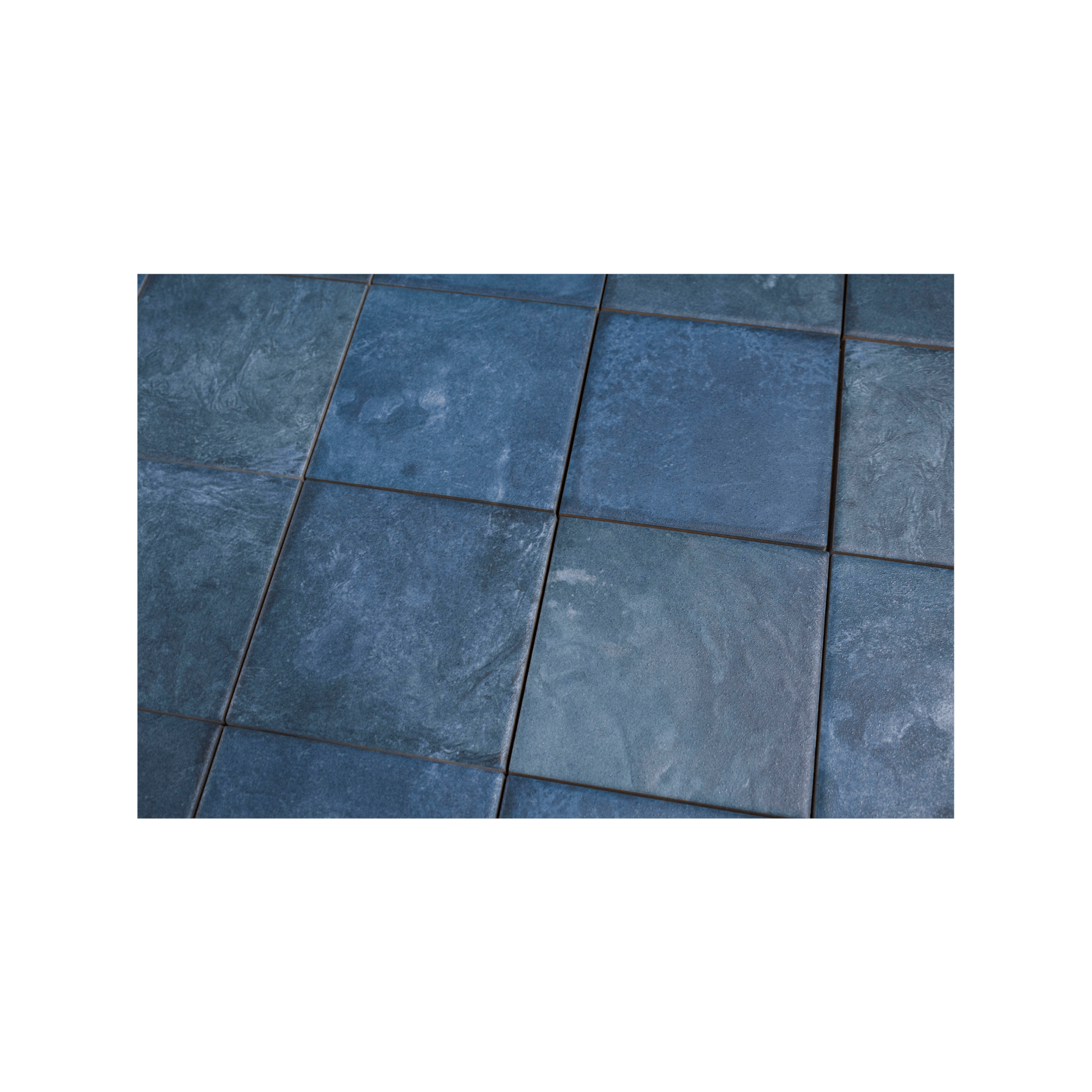 Moonlit Flat Tide Blue Porcelain Tile - Cemento Collection