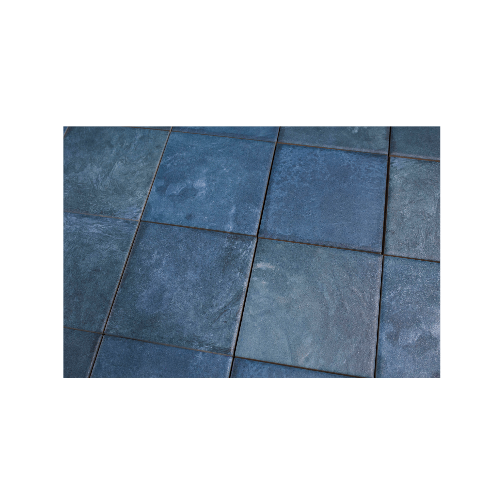 Moonlit Flat Tide Blue Porcelain Tile - Cemento Collection